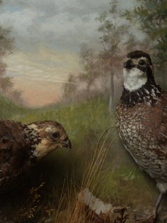 Early 20th Century Bubble Glass Diorama of Bobwhite Quail by Schwartz