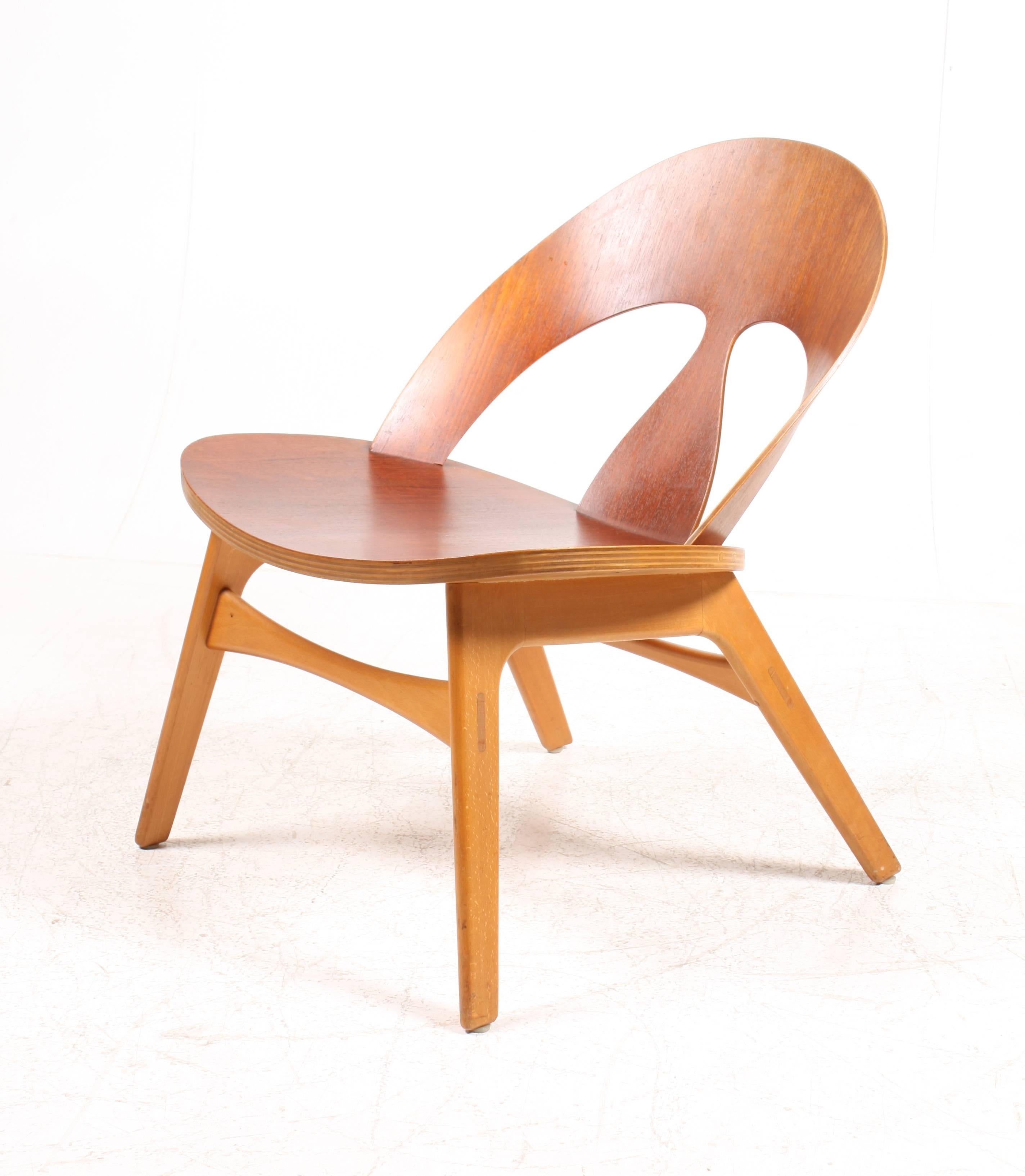 Danish Pair of Rare Lounge Chairs by Børge Mogensen