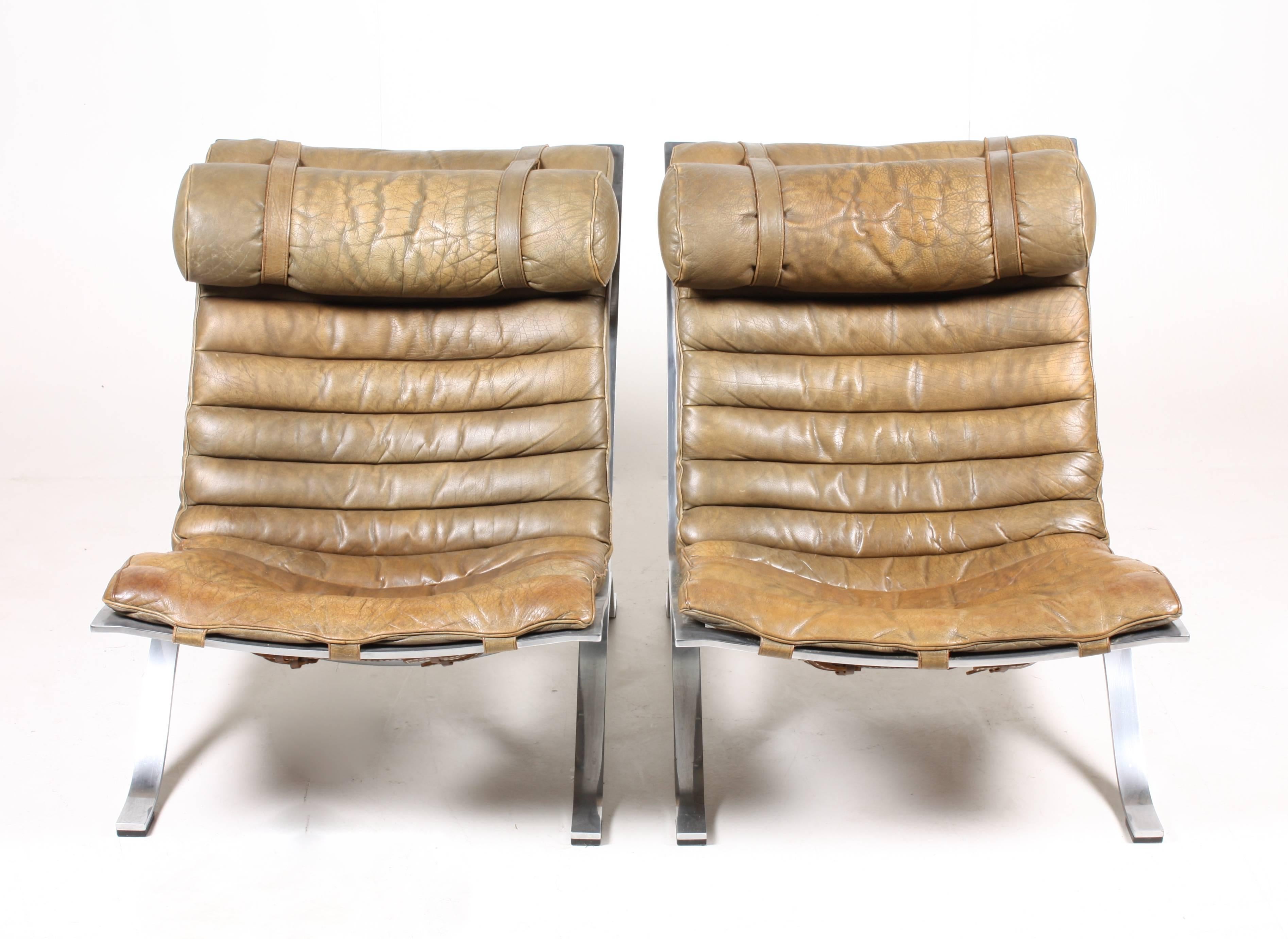 Steel Pair of Ari Lounge Chairs