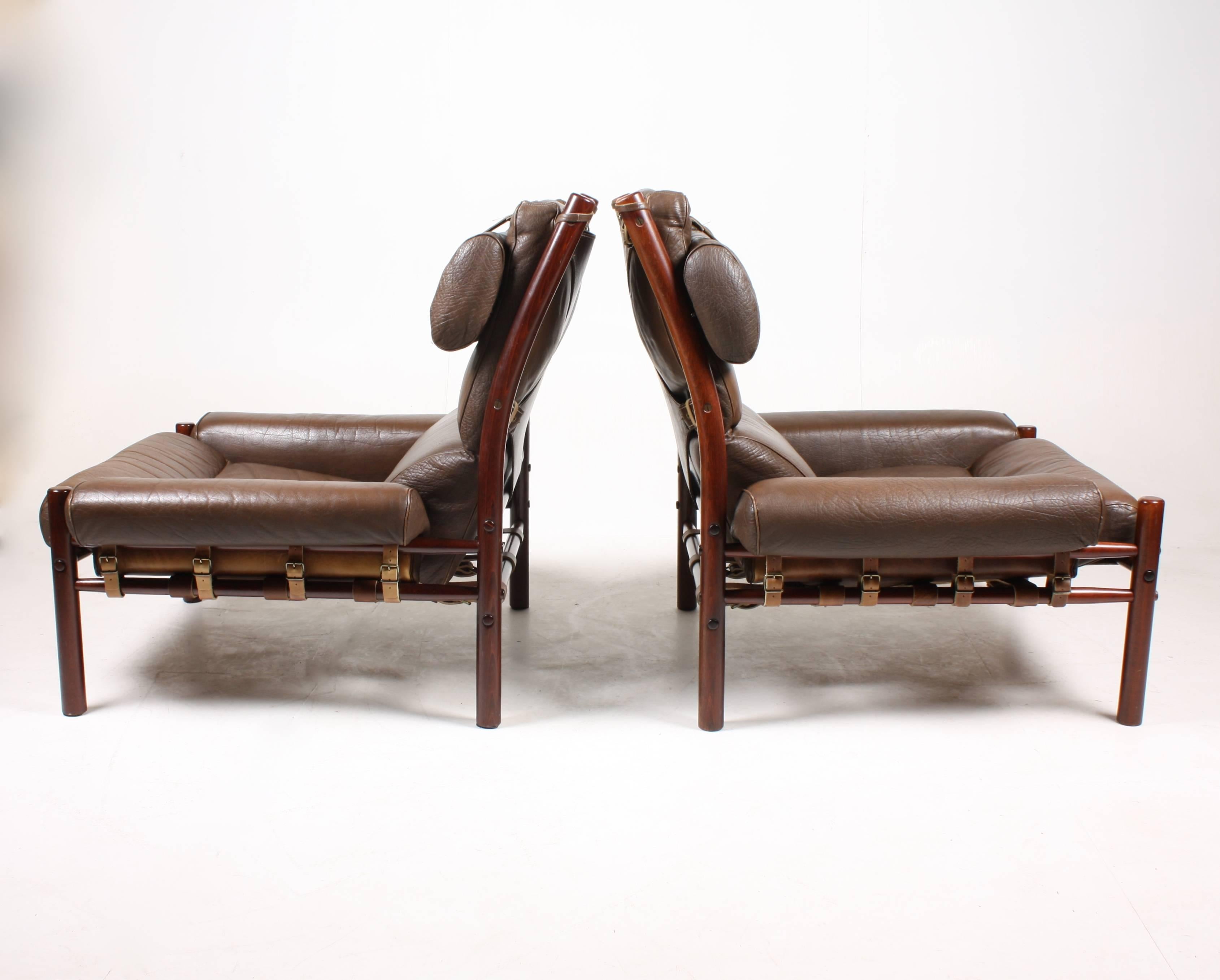 Scandinavian Modern Pair of Inca Lounge Chairs by Norell