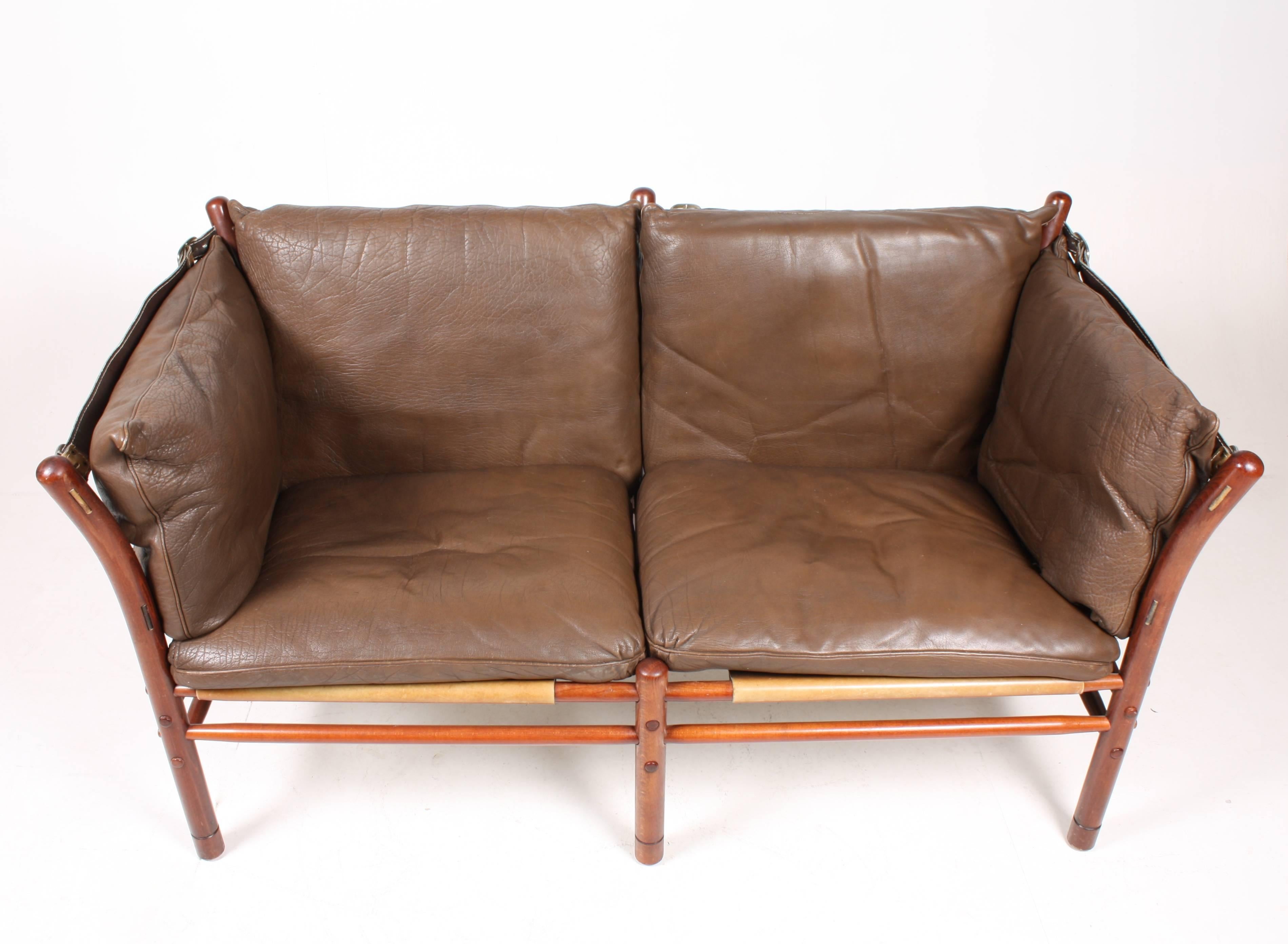 Scandinavian Modern Ilona Sofa in Patinated Leather by Arne Norell