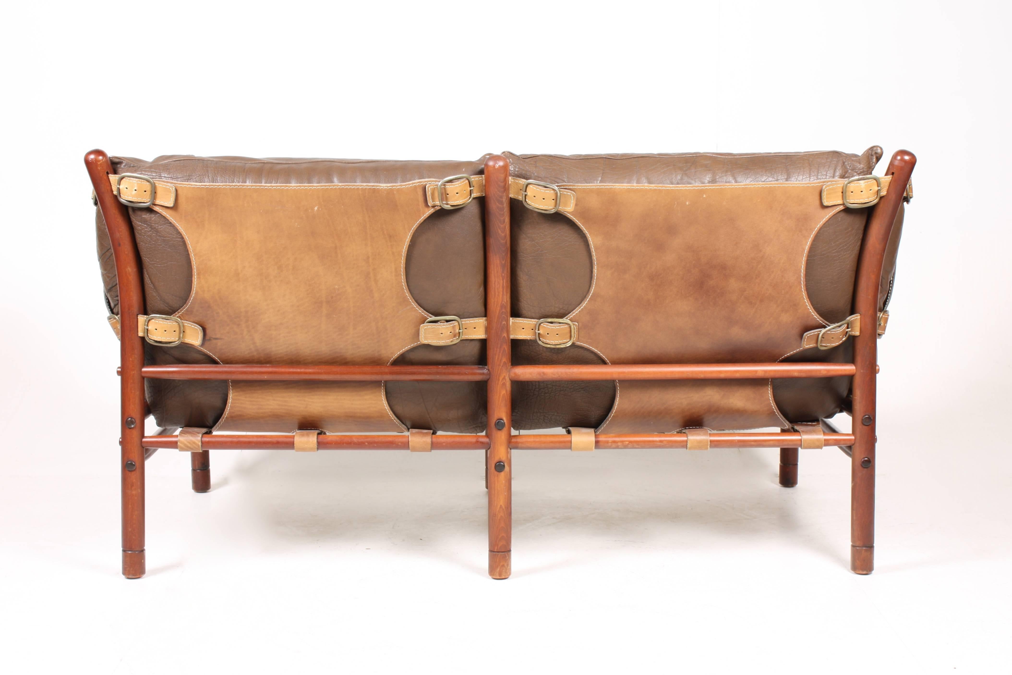 Norwegian Ilona Sofa in Patinated Leather by Arne Norell