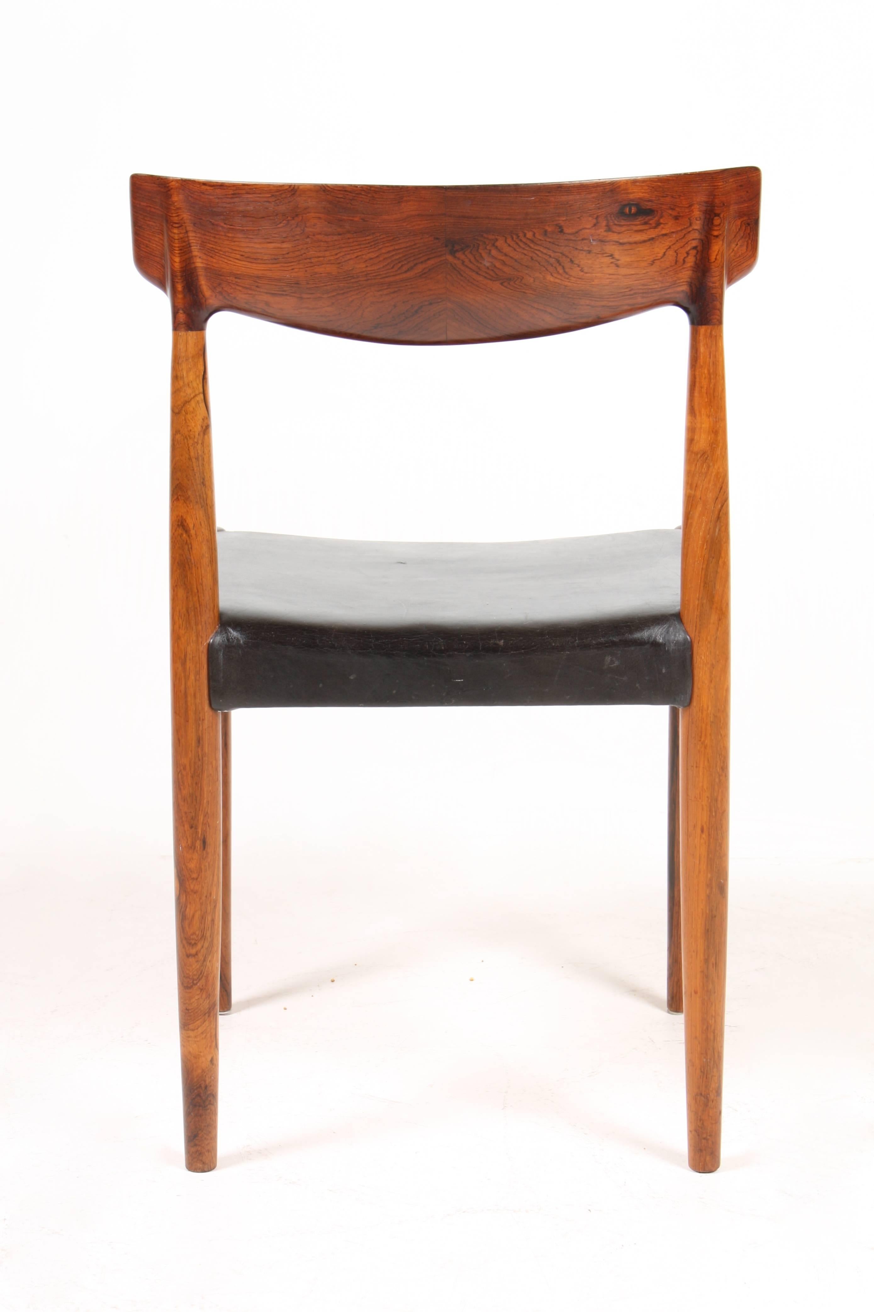 Danish Elegant Dining Chairs in Rosewood by Knud Færch
