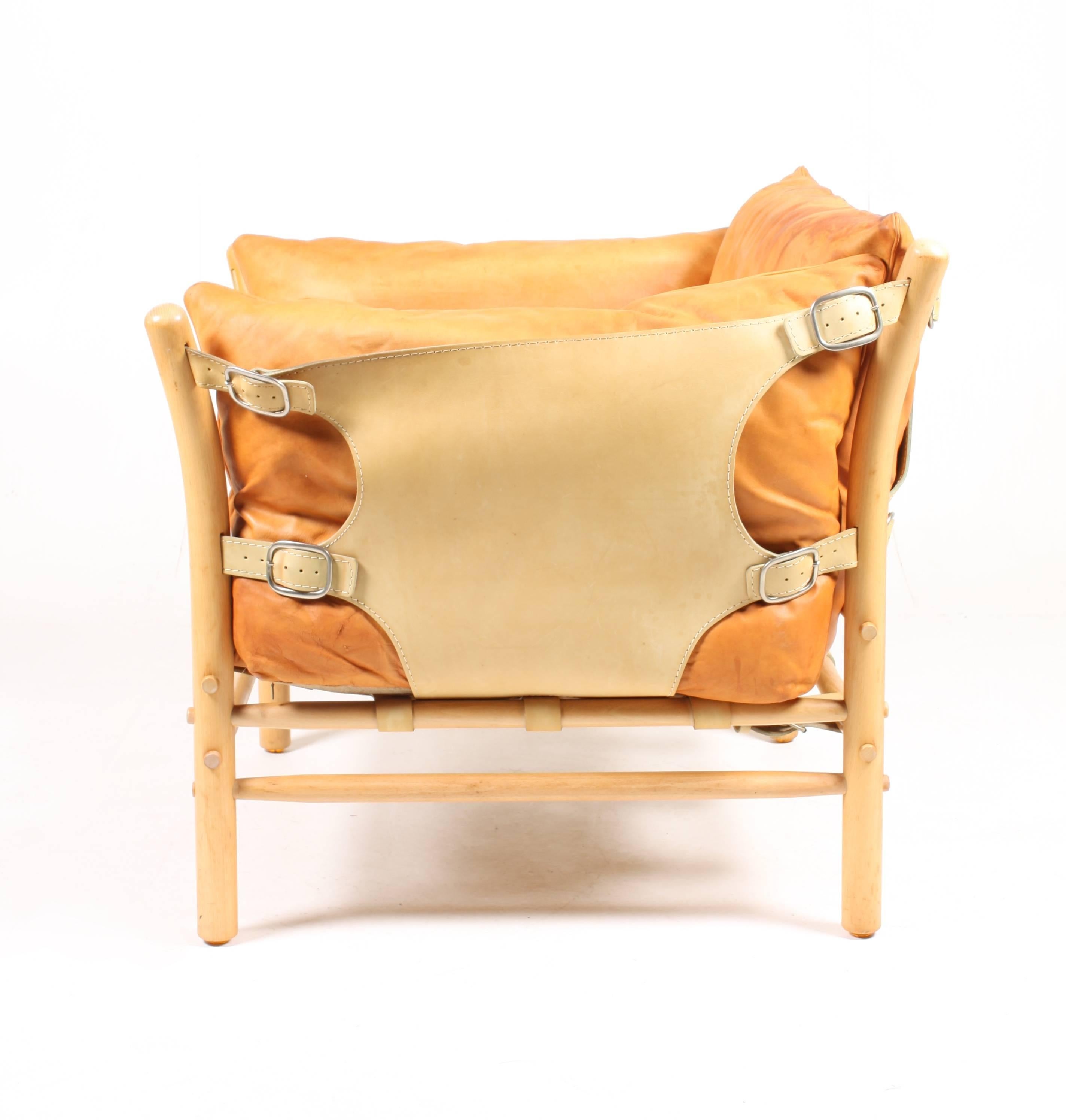 Scandinavian Modern Ilona Lounge Chair in Leather by Arne Norell