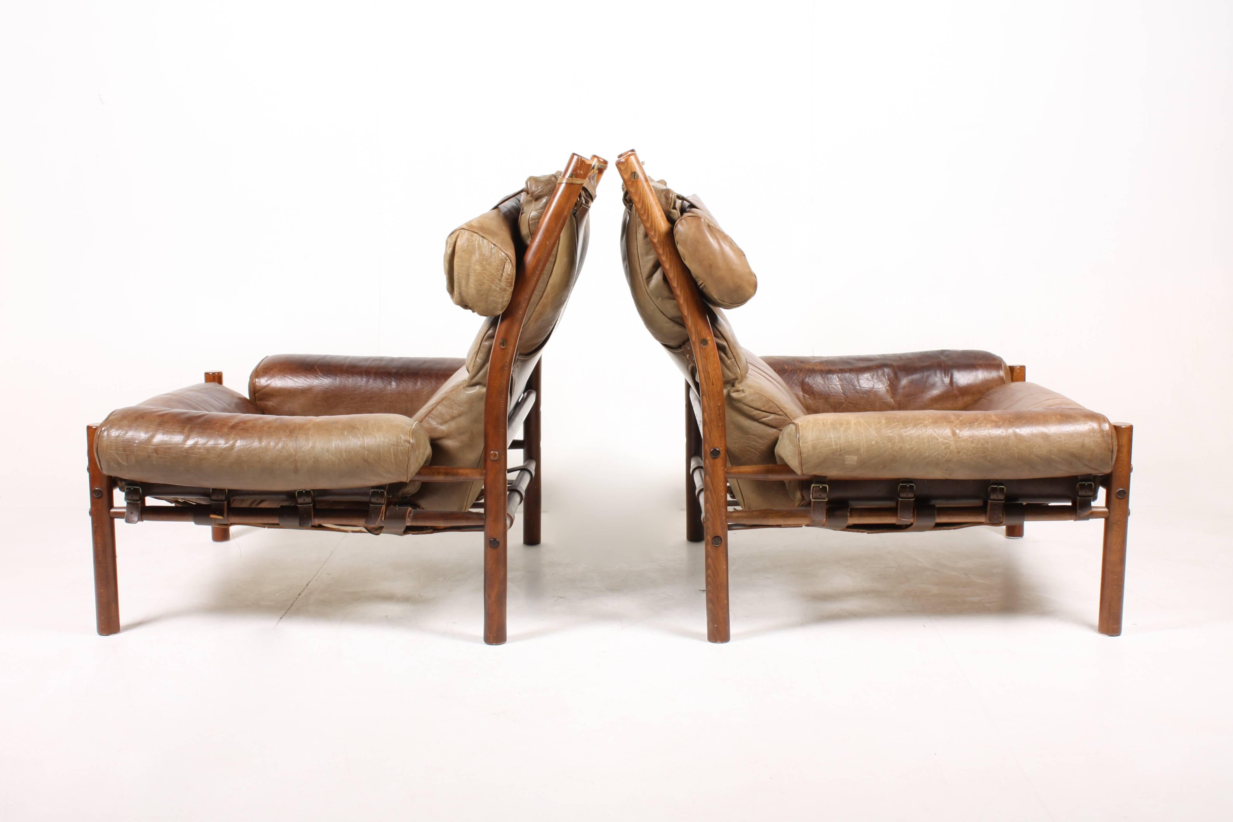 Scandinavian Modern Pair of Inca Lounge Chairs by Norell