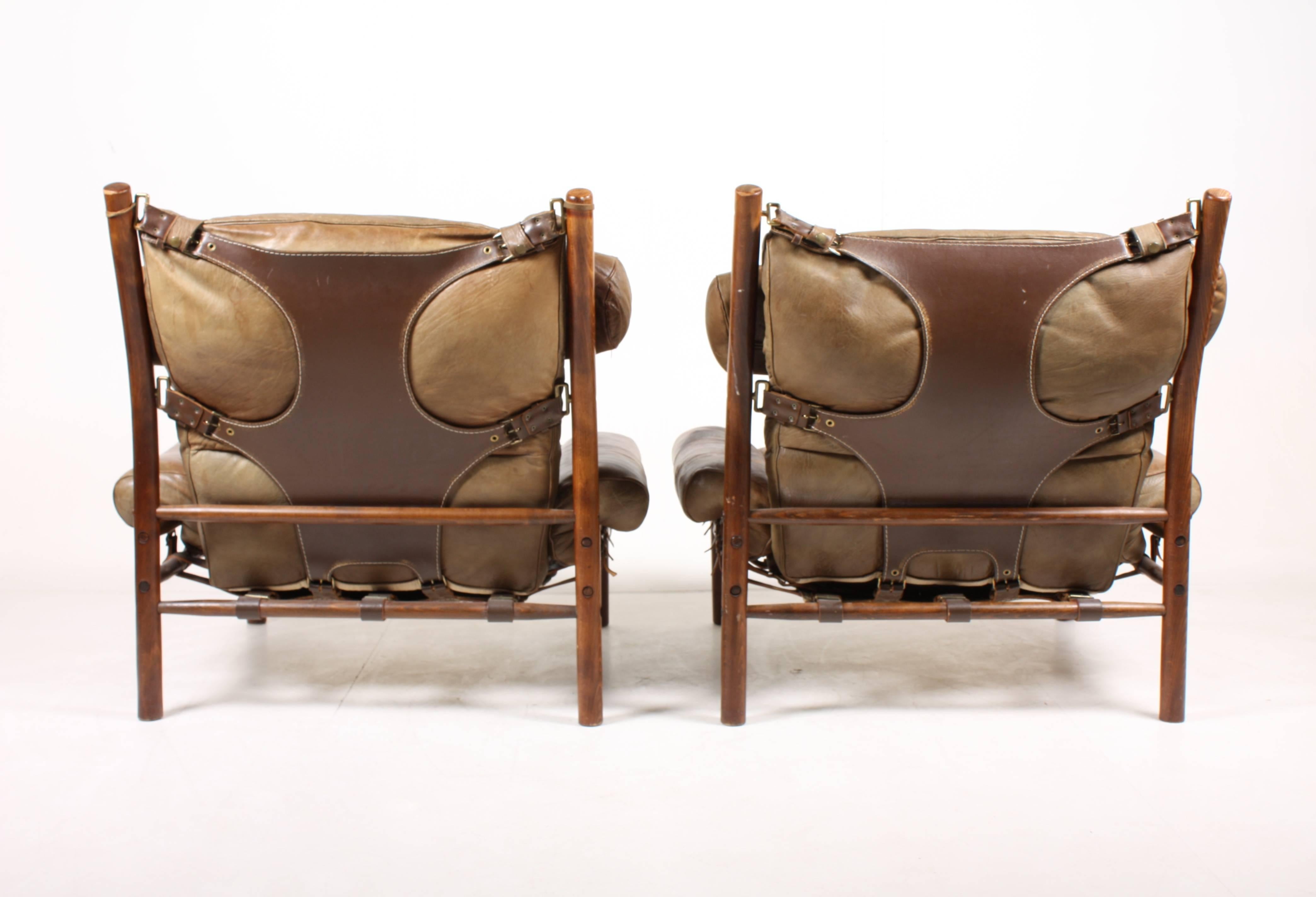 Mid-20th Century Pair of Inca Lounge Chairs by Norell