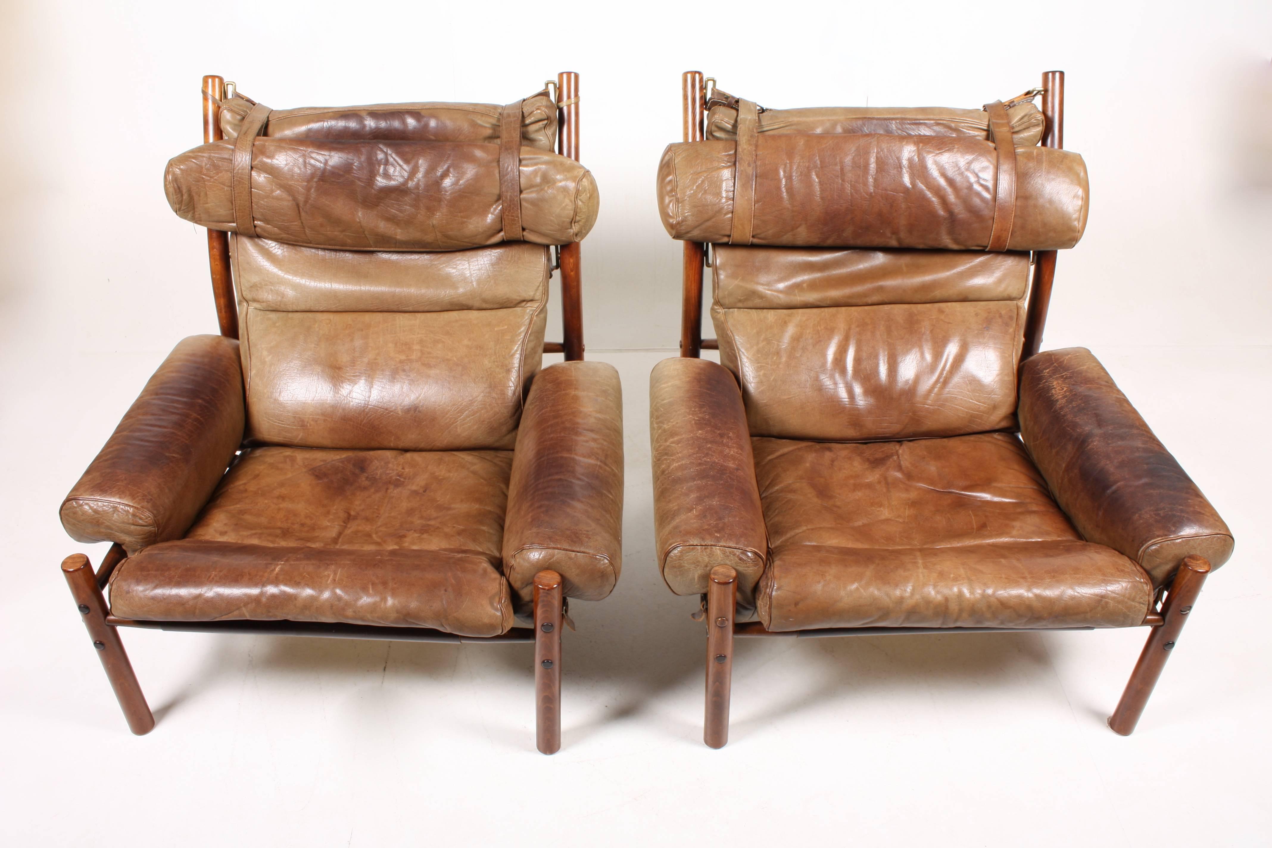 Pair of Inca Lounge Chairs by Norell 2