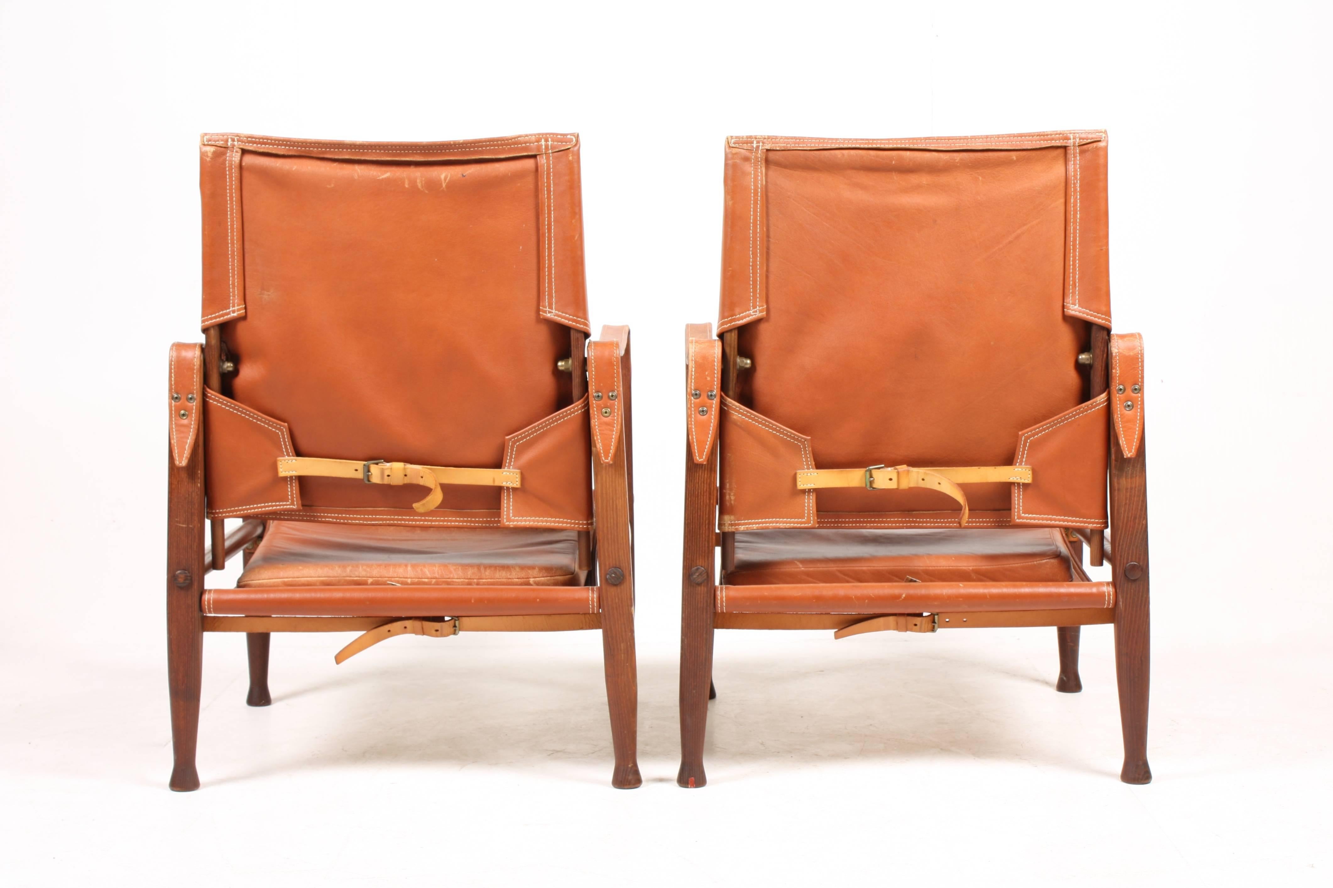 Mid-20th Century Pair of Pristine Safari Chairs by Kaare Klint