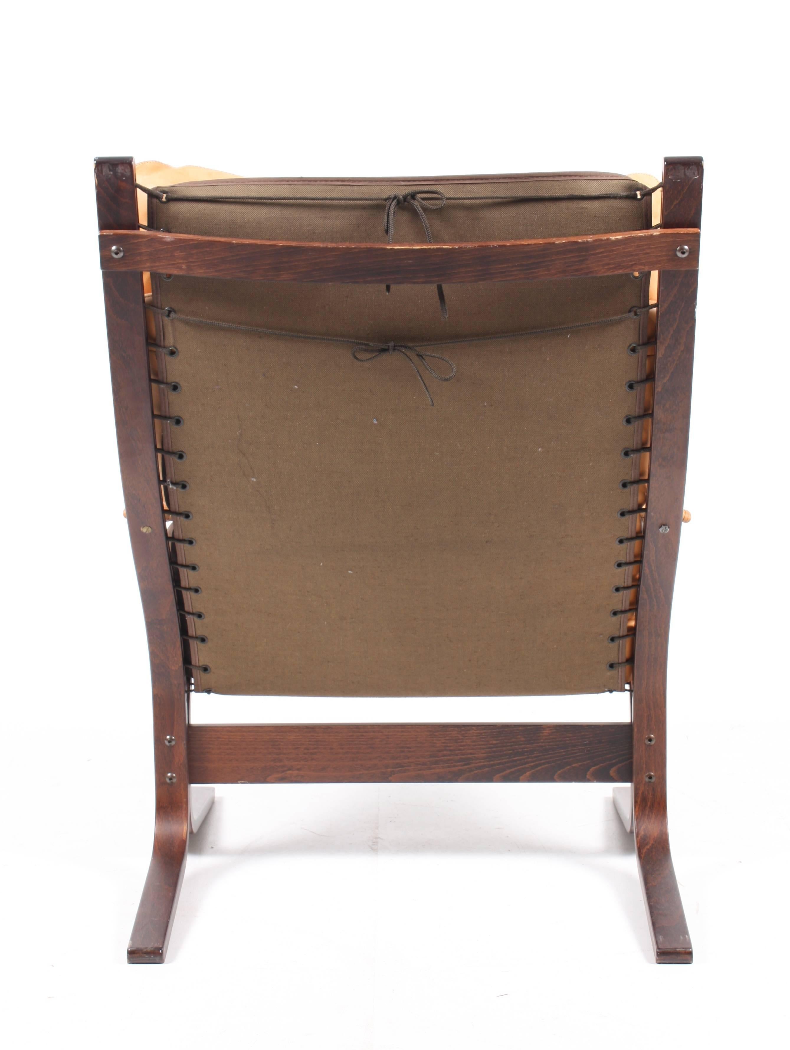 Mid-20th Century Siesta Lounge Chair in Patinated Leather