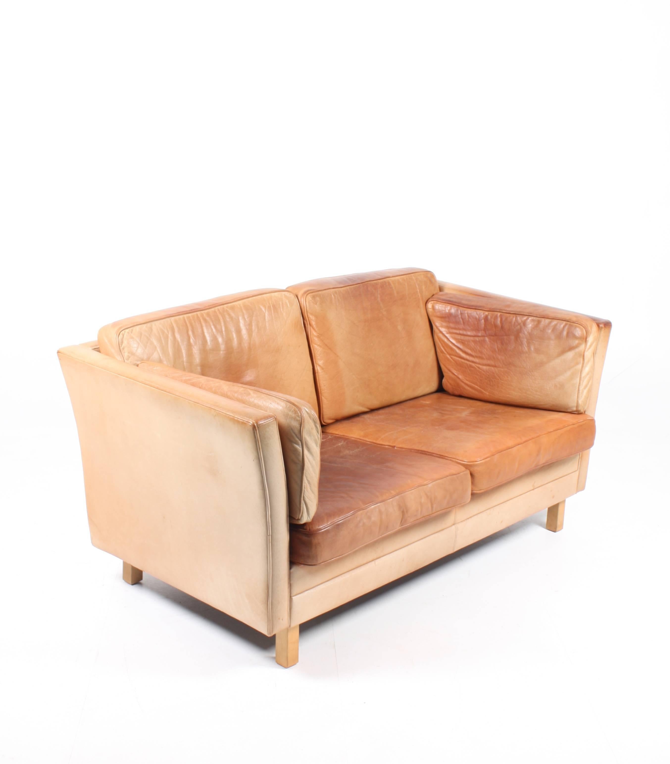 Late 20th Century Danish Sofa in Patinated Leather