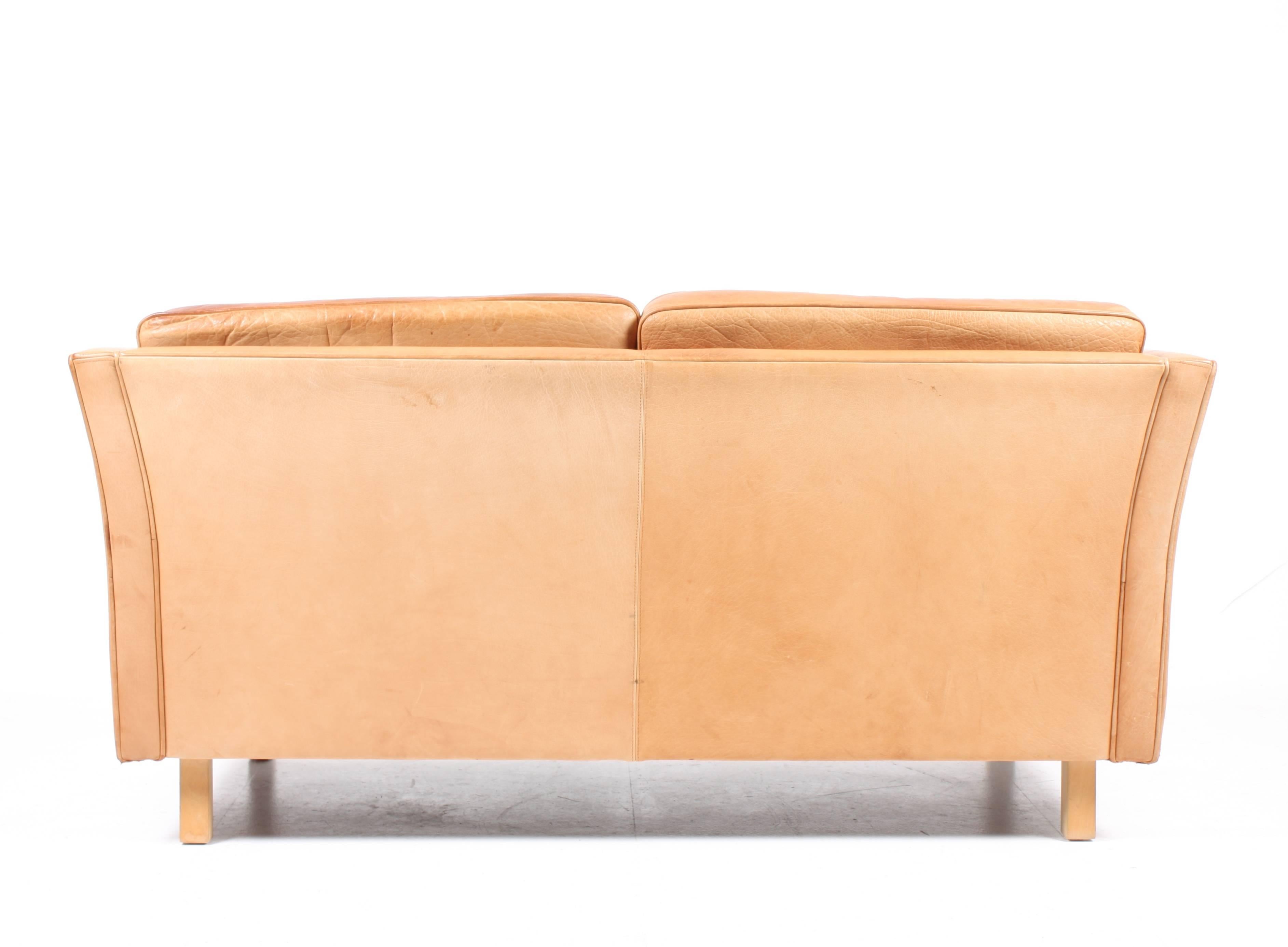 Danish Sofa in Patinated Leather 1