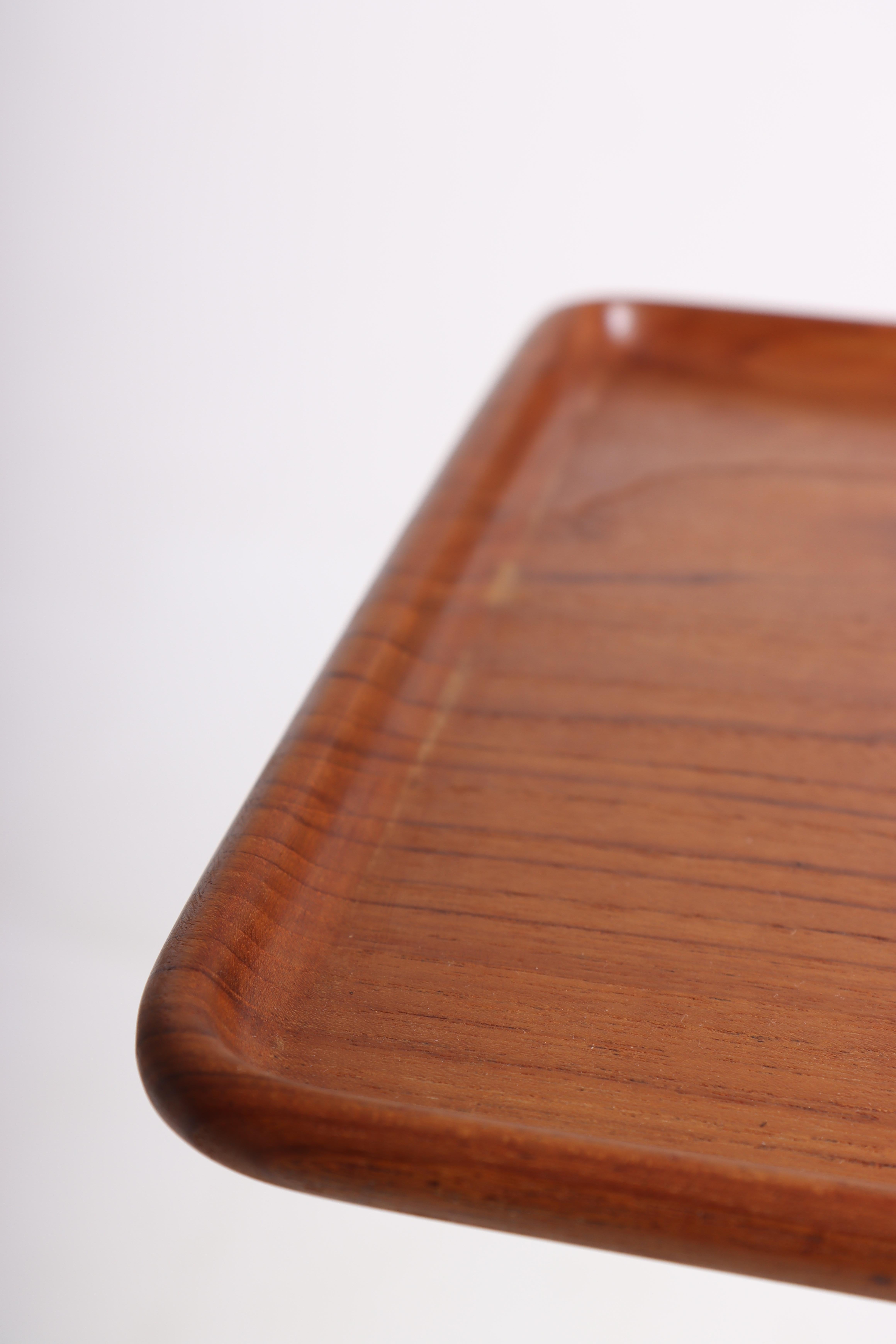 Scandinavian Modern Midcentury Serving Tray in Solid Teak by Kay Bojesen, 1950s For Sale