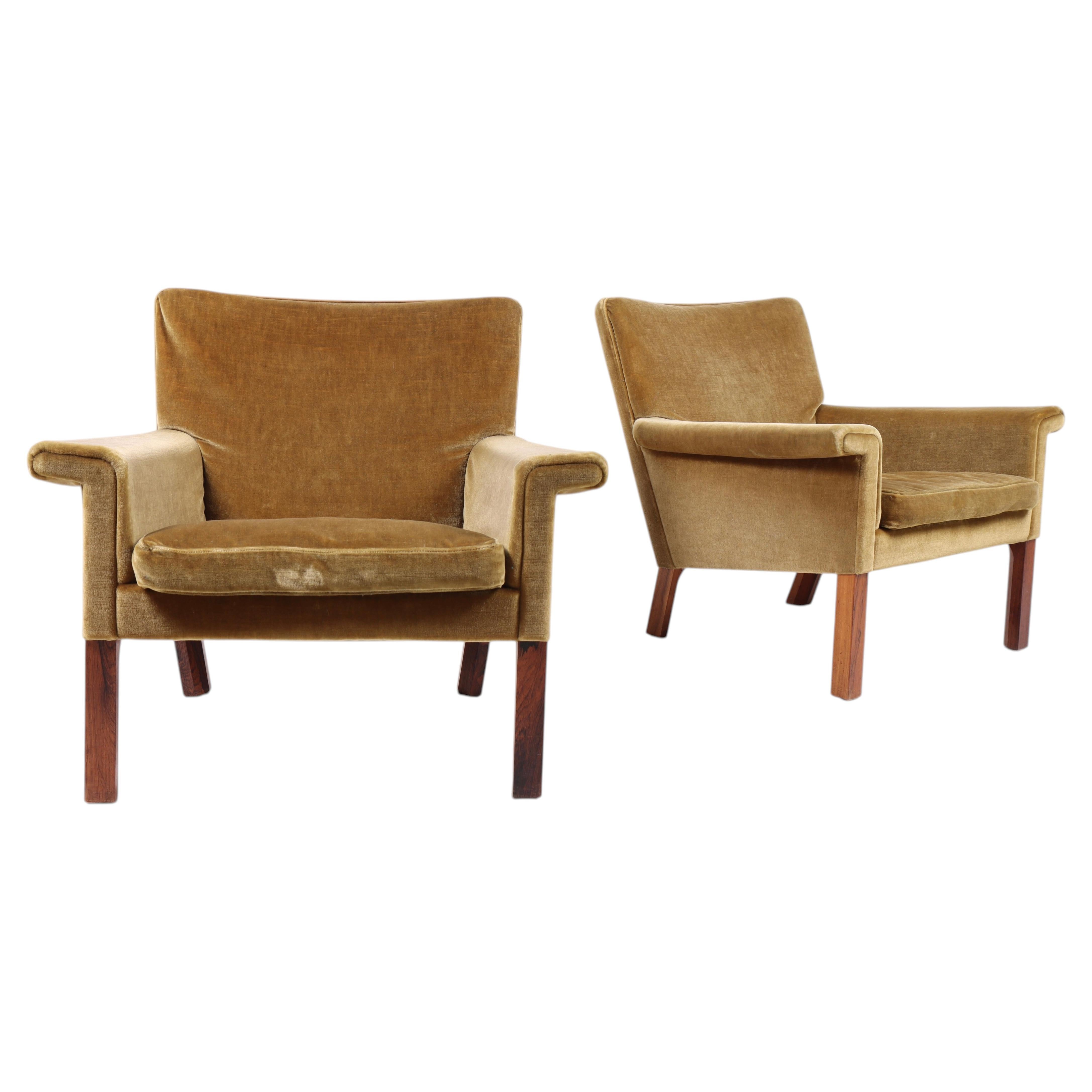 Pare of Rare Lounge Chairs by Hans J. Wegner For Sale