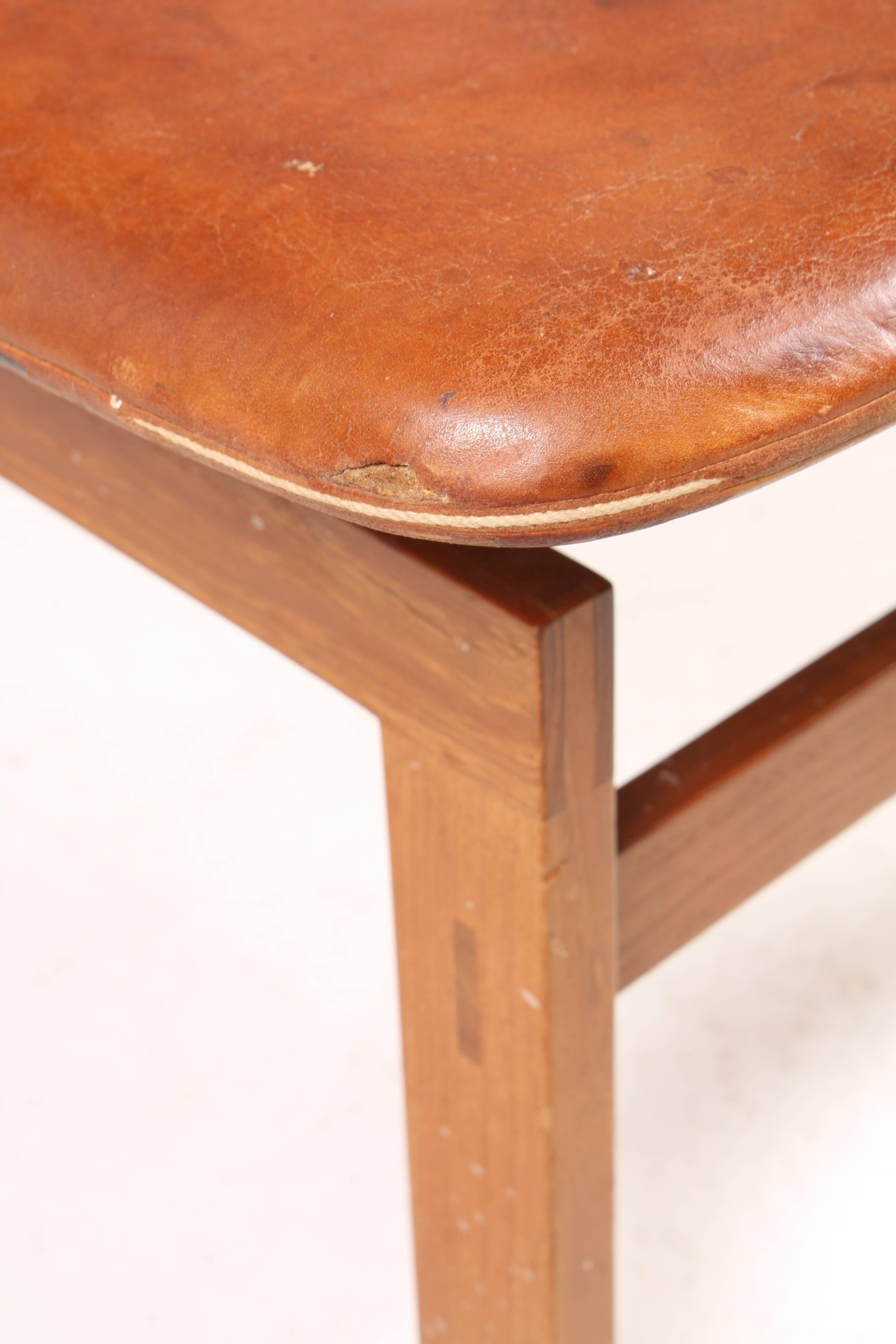 Danish Great Looking Chair in Patinated Leather