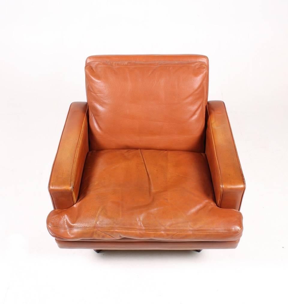 Lounge Chairs in Patinated Leather by Fredrik Kayser 3