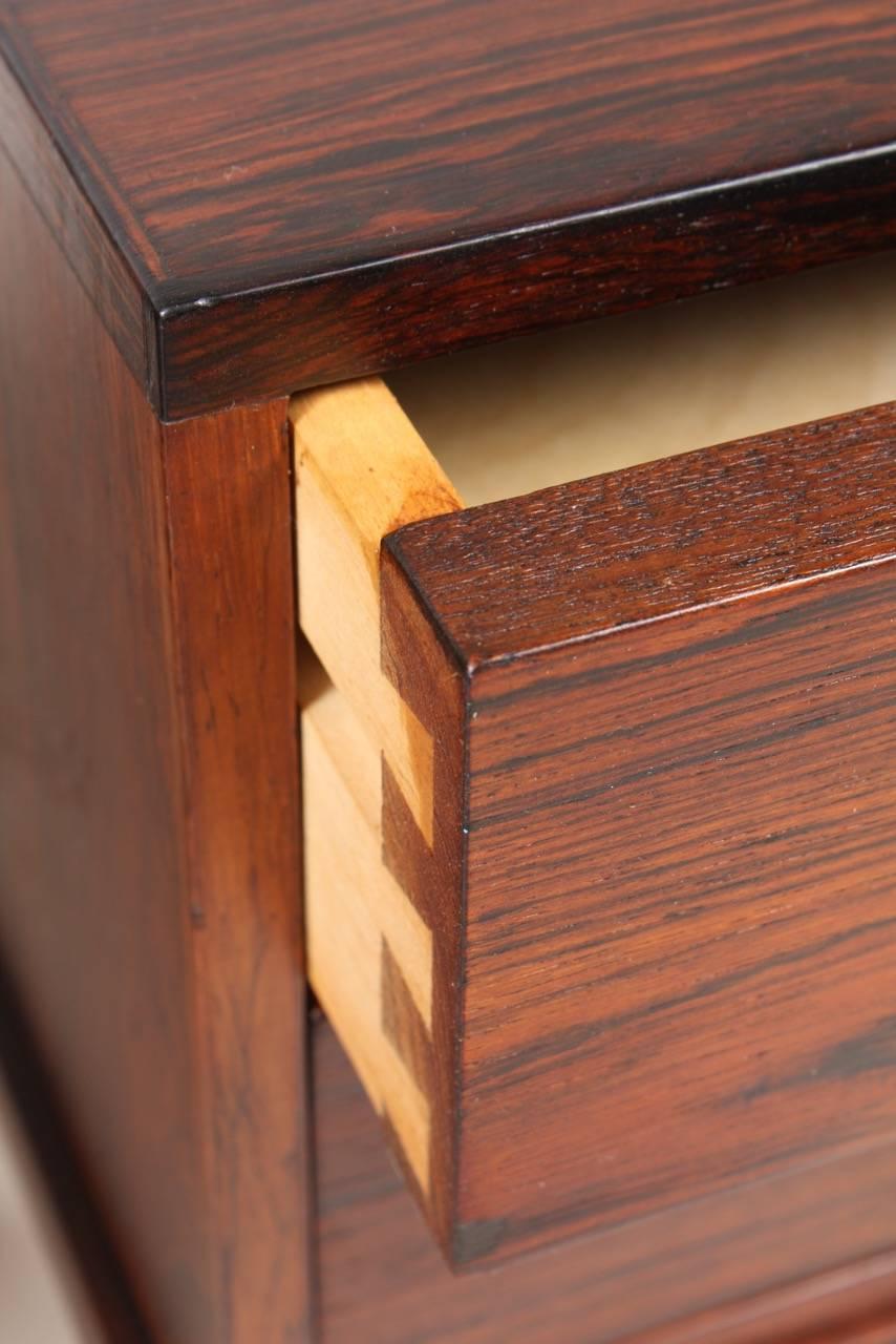 Pair of Rosewood Nightstands by Kai Kristiansen In Excellent Condition In Lejre, DK
