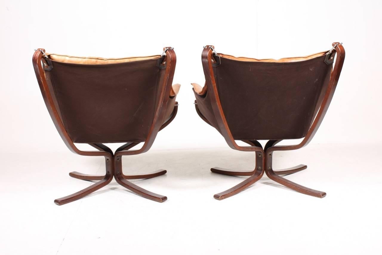 Pair of Falcon Lounge Chairs by Sigurd Ressell In Excellent Condition In Lejre, DK
