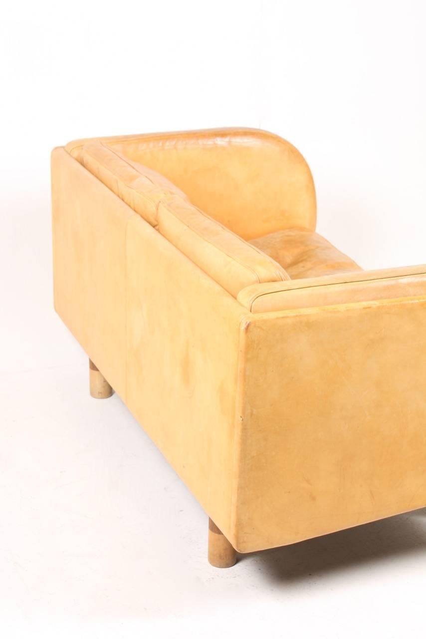 Late 20th Century Sofa in Patinated Leather by Jørgen Gammelgaard