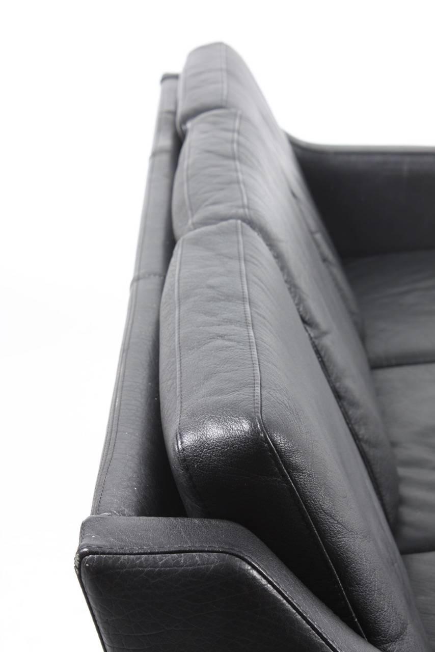 Danish Three-Seat Leather Sofa 2