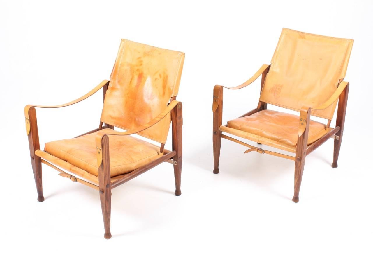 Scandinavian Modern Pair of Pristine Safari Chairs by Klint