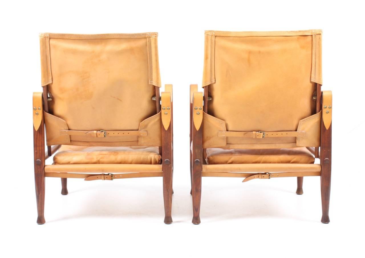 Pair of Pristine Safari Chairs by Klint In Excellent Condition In Lejre, DK