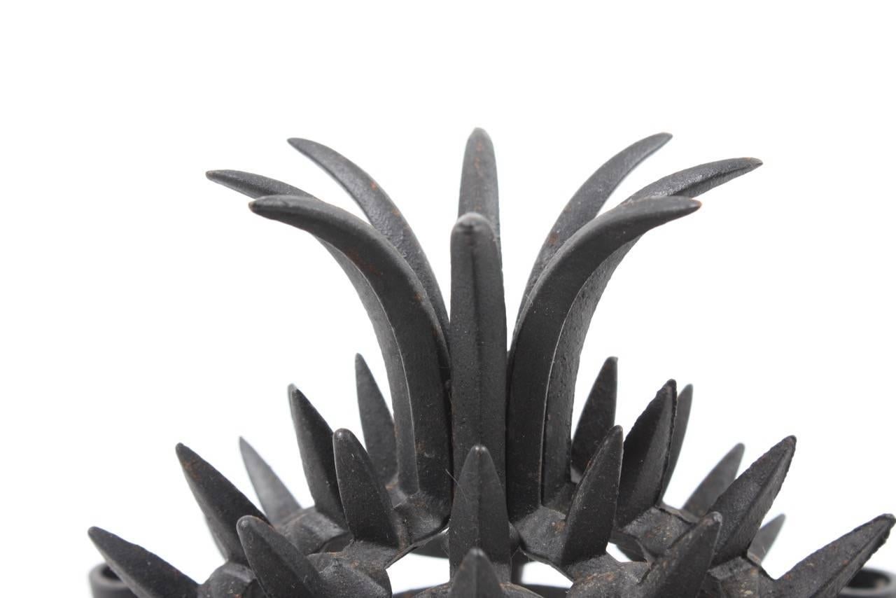 Scandinavian Modern Wrought Iron Pineapple Candleholder by JHQ For Sale