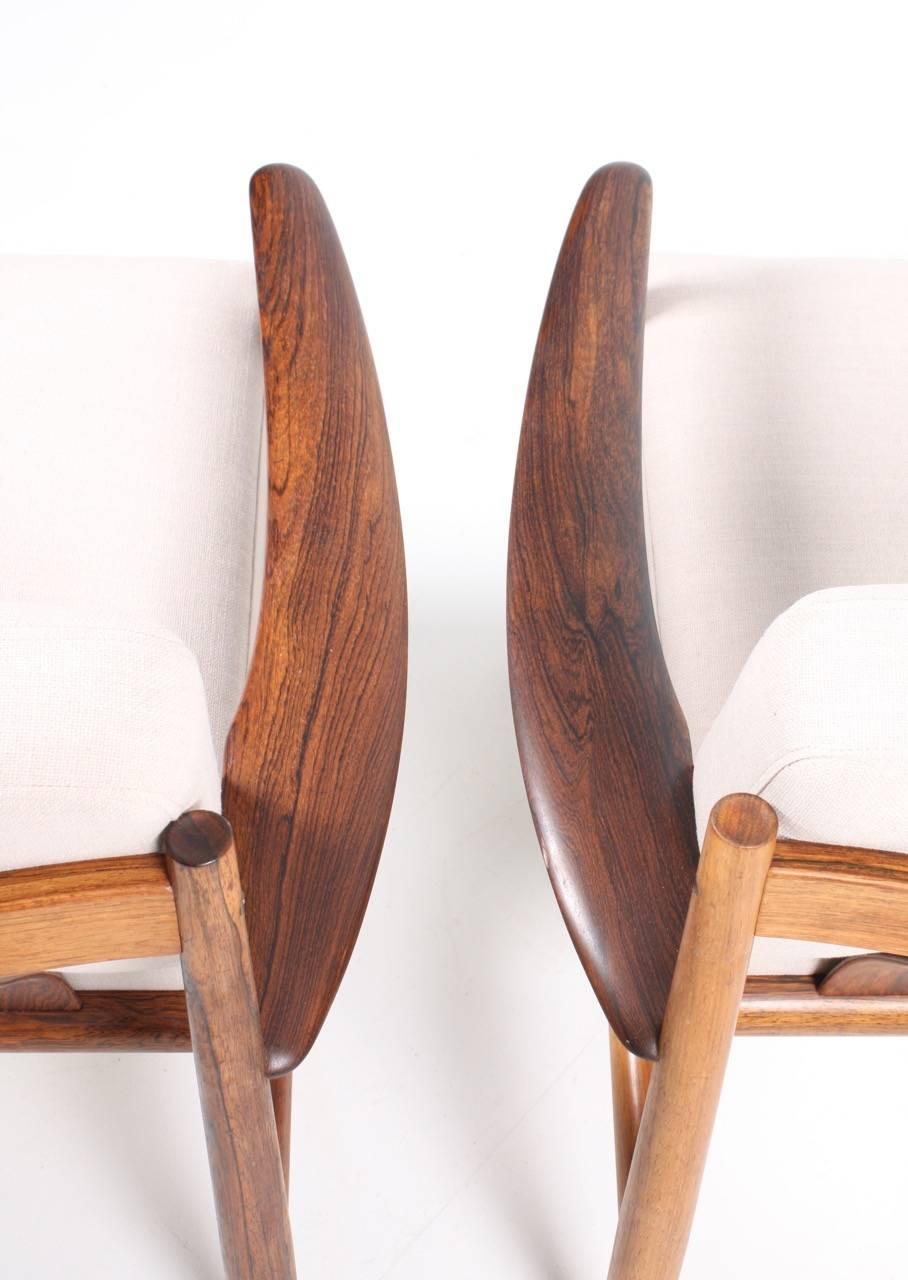 Scandinavian Modern Pair of Lounge Chairs in Rosewood by Grete Jalk