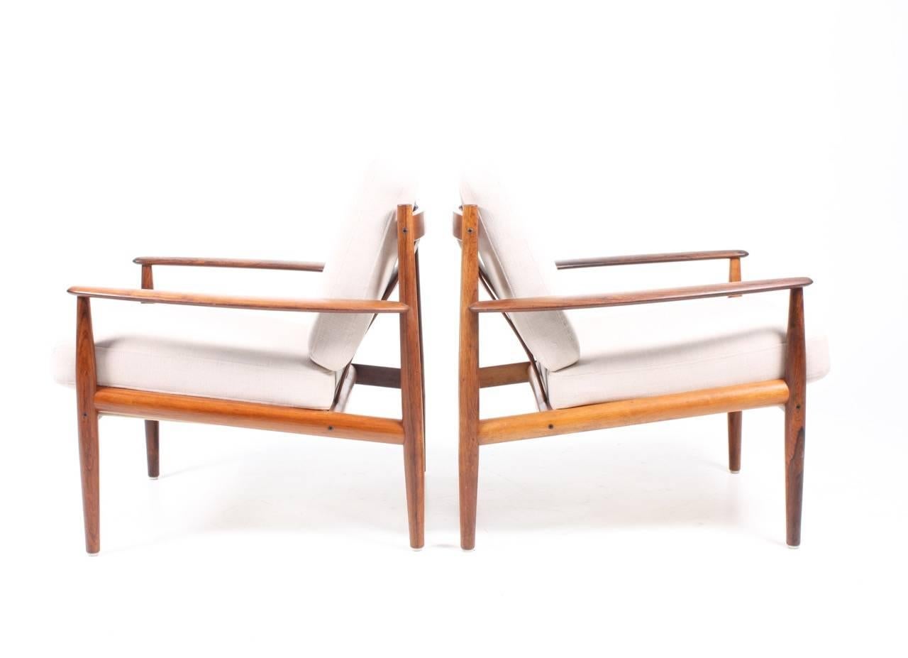 Danish Pair of Lounge Chairs in Rosewood by Grete Jalk