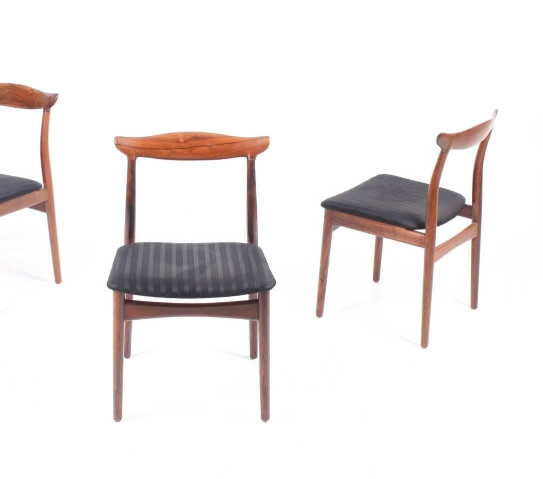 Set of Eight Elegant Dining Chairs in Rosewood by Erik Wørts 1