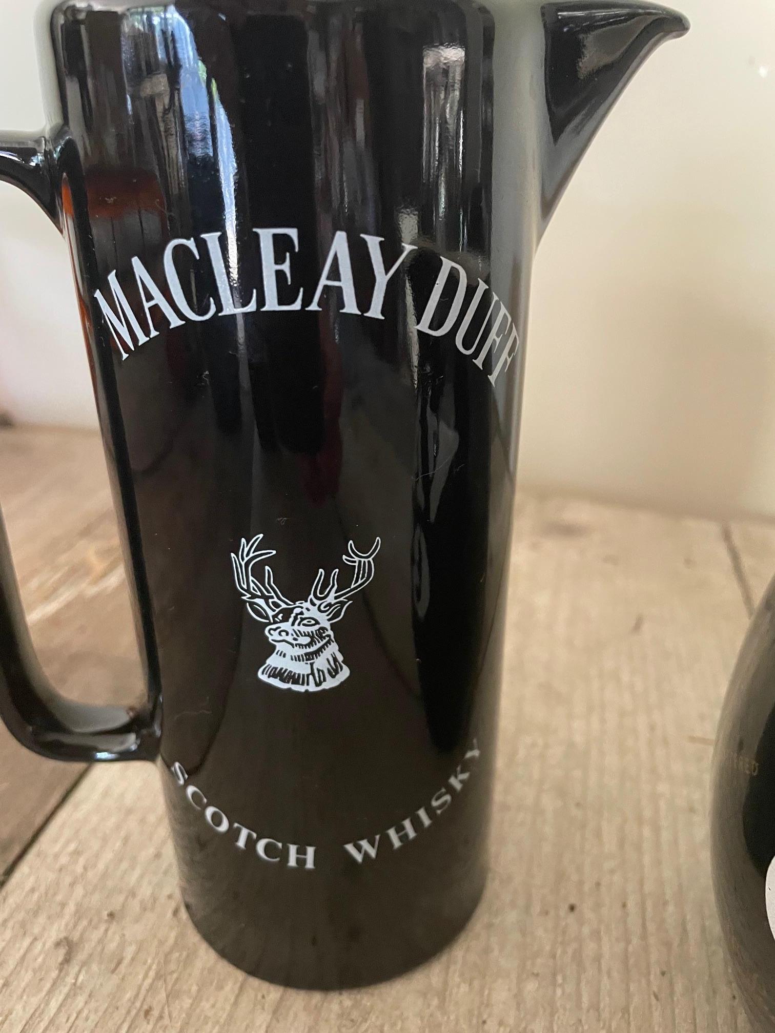 Mid-Century Modern Highland Queen, Vat 69 and Macleay Duff water pitchers For Sale