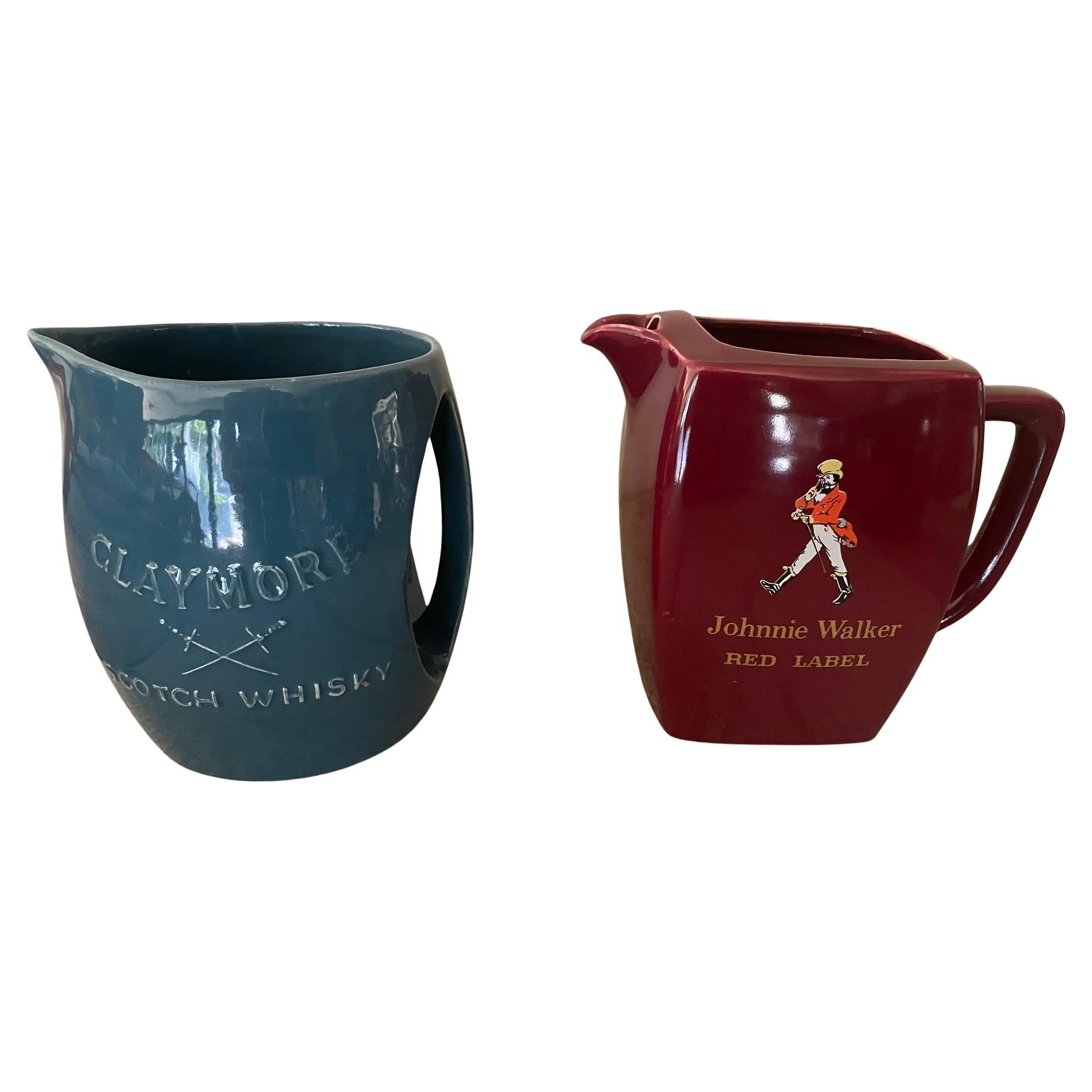 Glaymore and Johnnie Walker earthenware water pitcher For Sale