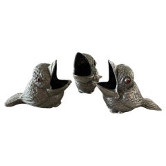 Set of 3 bird ashtrays