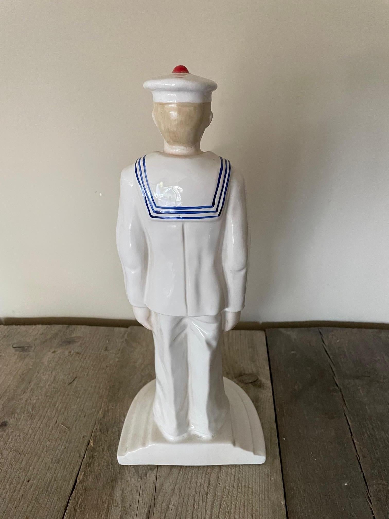 European Statuette of a sailor in faience For Sale