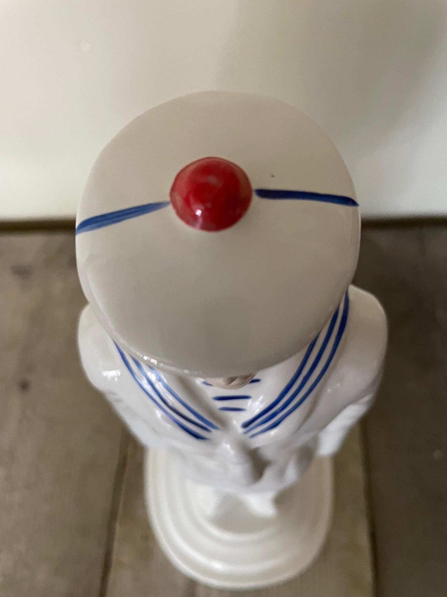 Faience Statuette of a sailor in faience For Sale