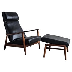 Rare Milo Baughman Thayer Coggin Rock-A-Lounge Chair & Ottoman