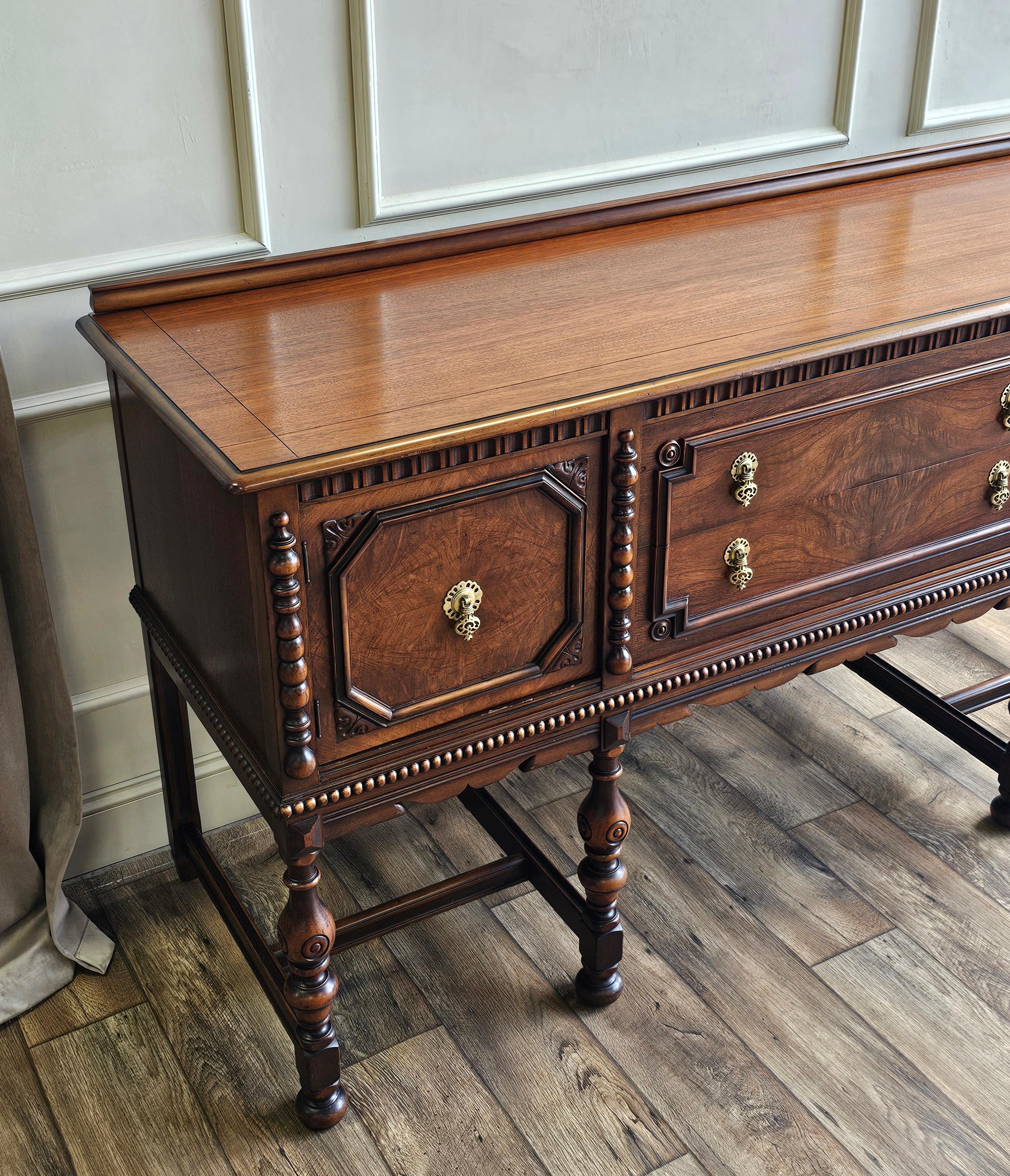 American Jacobean Revival Berkey & Gay Walnut Buffet For Sale