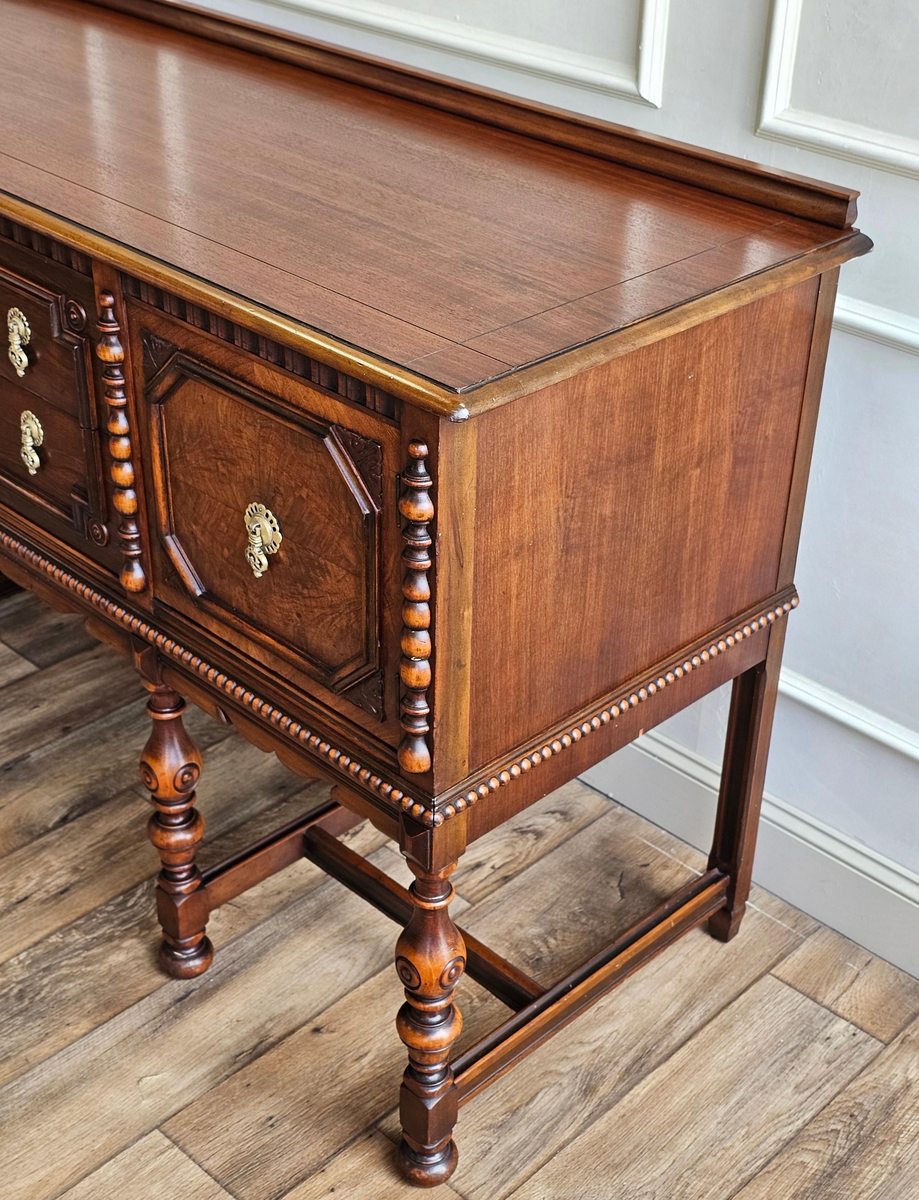 Jacobean Revival Berkey & Gay Walnut Buffet In Good Condition For Sale In Unionville, TN