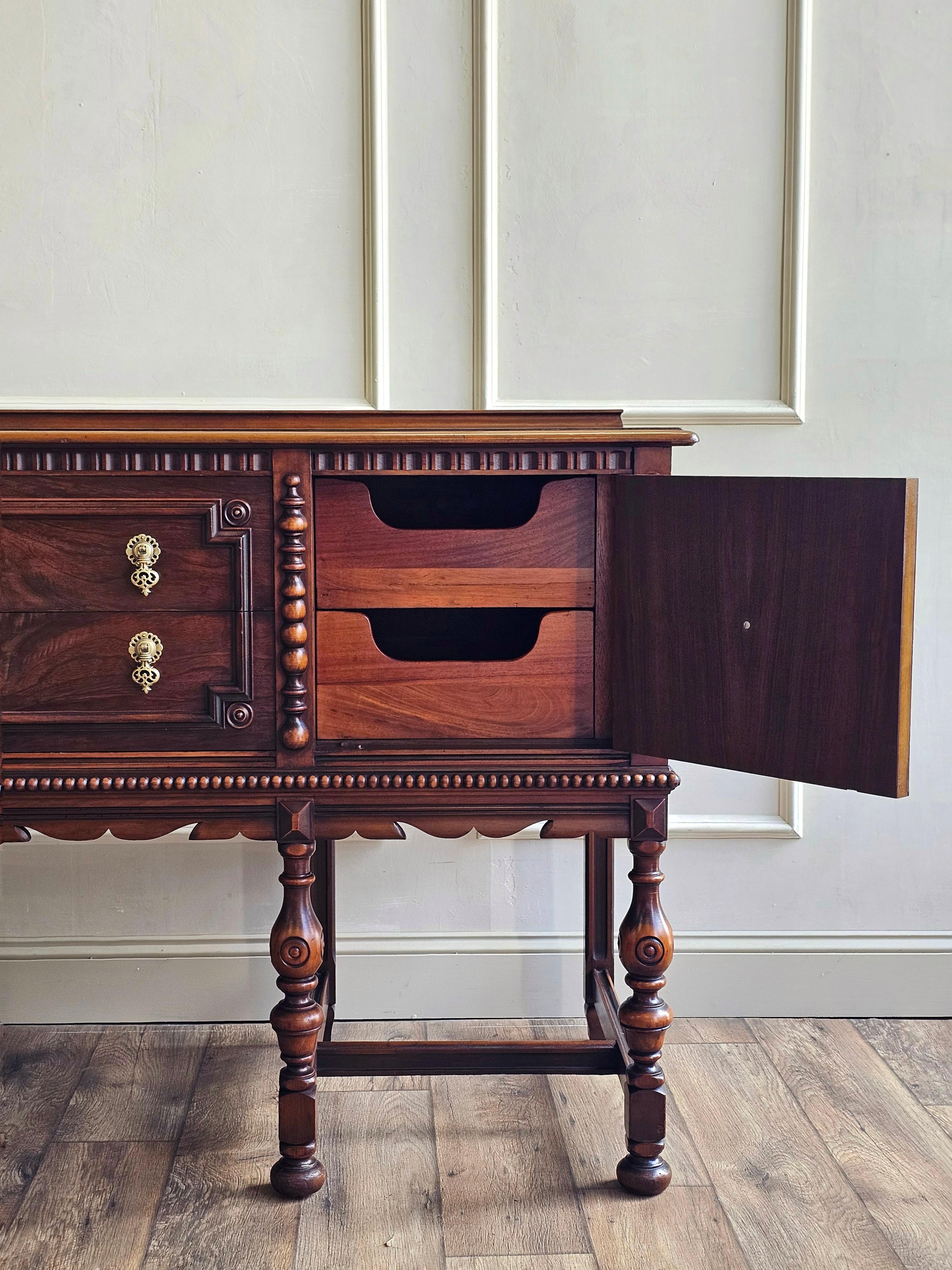 Mid-20th Century Jacobean Revival Berkey & Gay Walnut Buffet For Sale