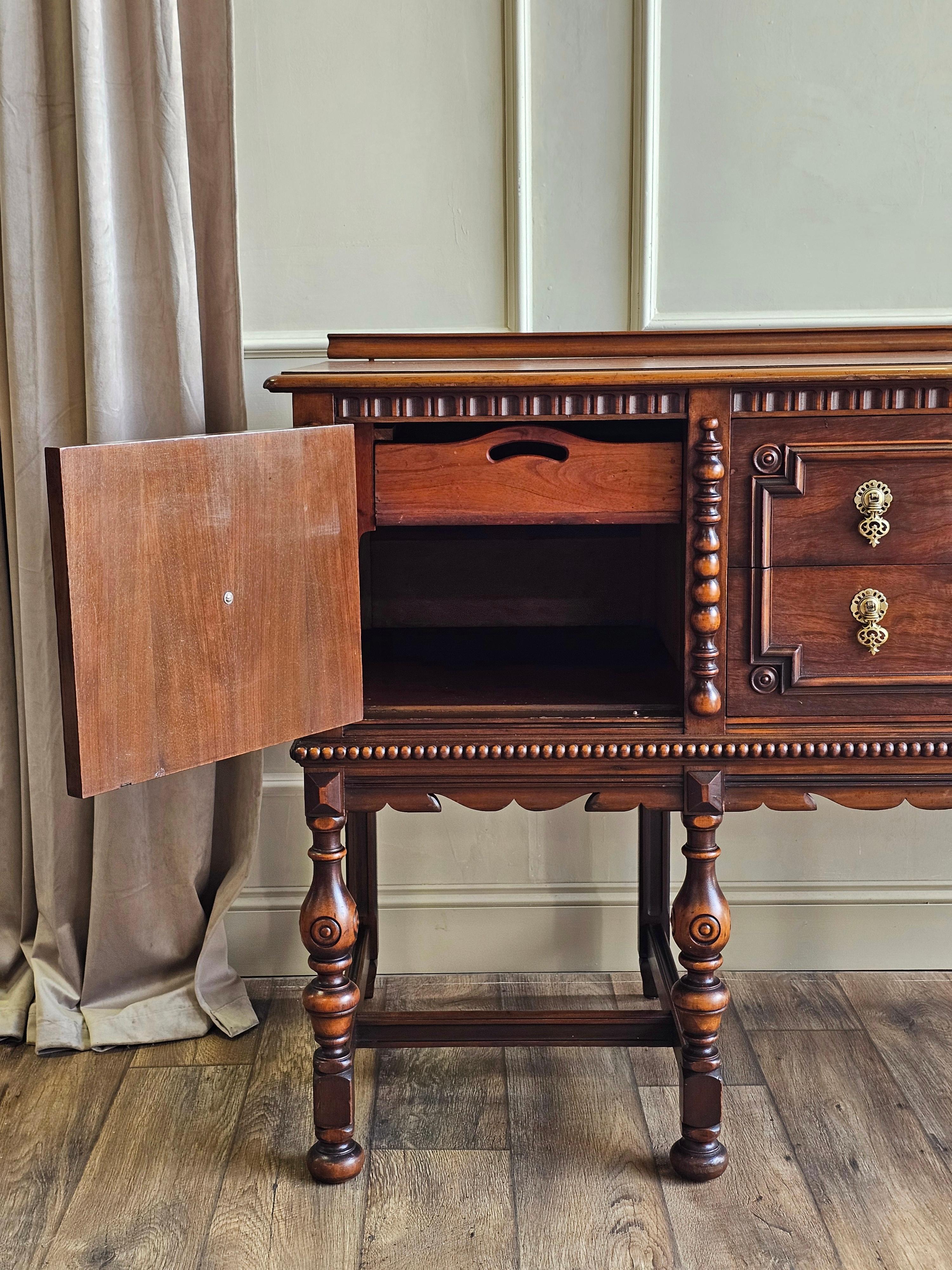 Jacobean Revival Berkey & Gay Walnut Buffet For Sale 2