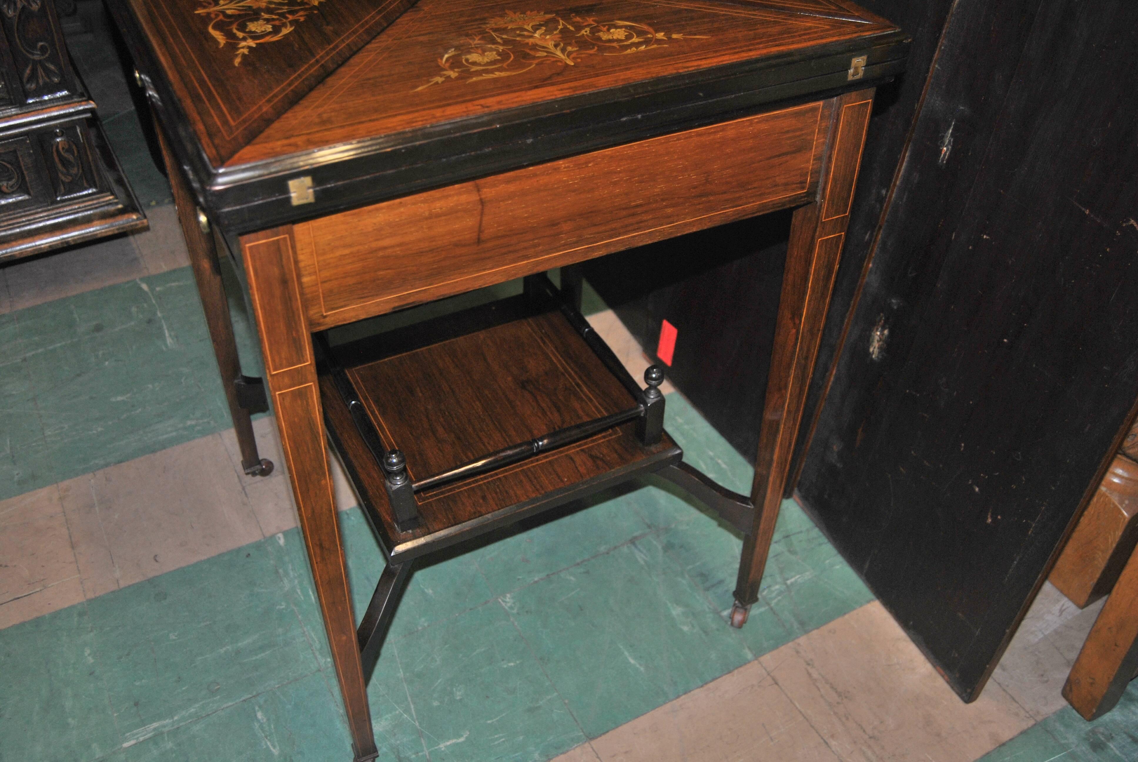 Rosewood 19th-20th Century English Game or Envelope Table