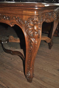 Early 20th Century French Carved Oak Table