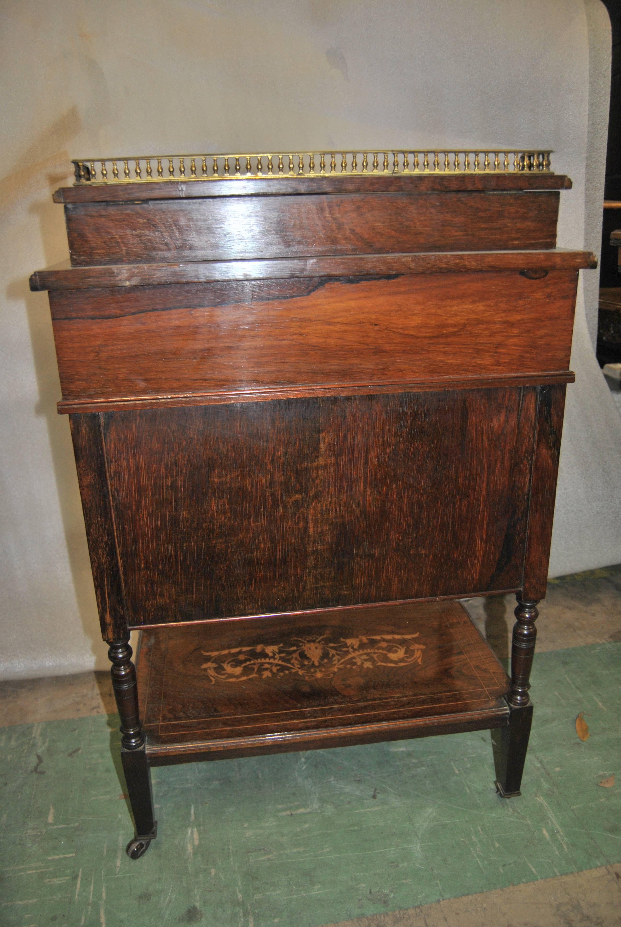 19th Century English Rosewood Davenport Desk 2