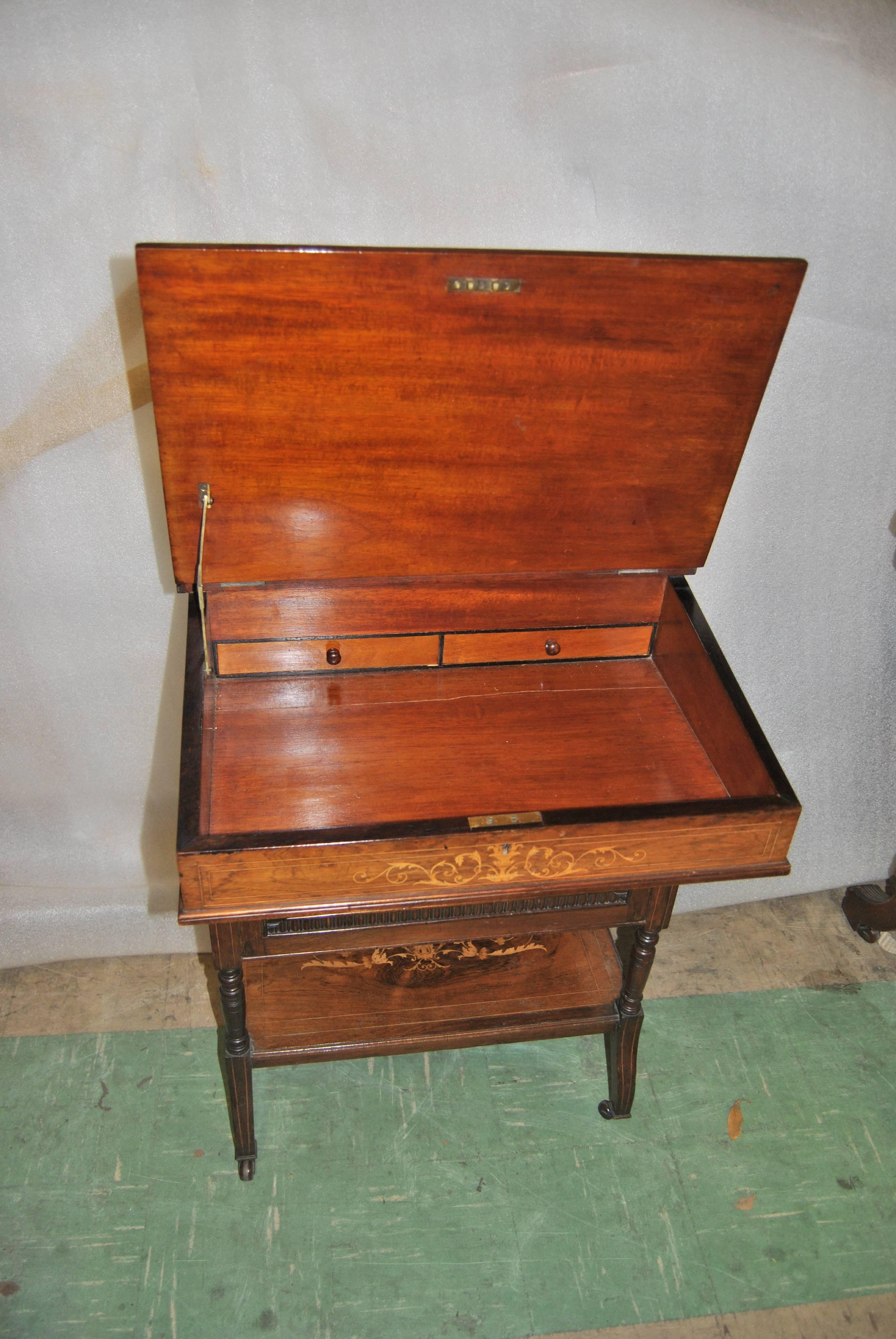 19th Century English Rosewood Davenport Desk 3