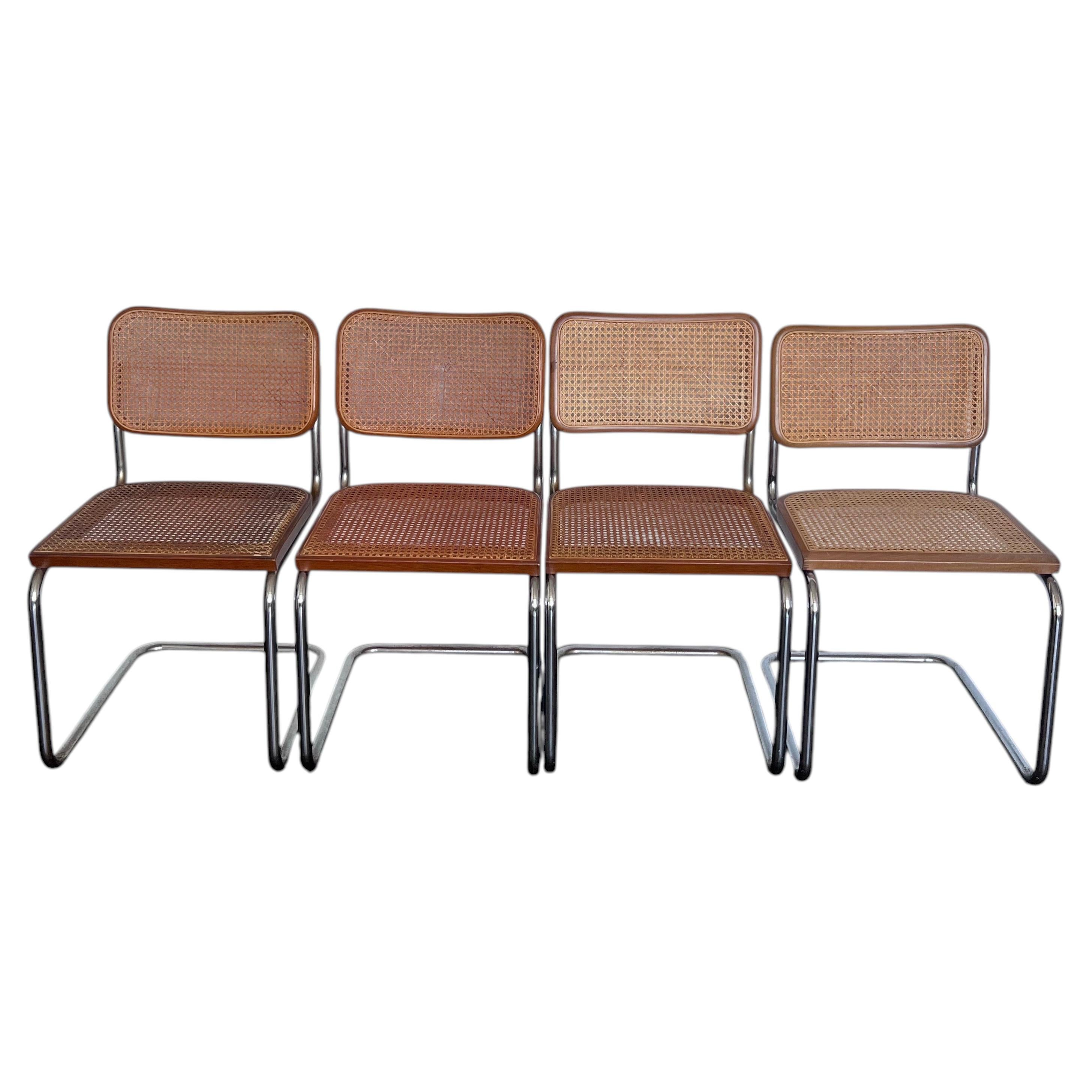 1960s Cesca Cantilever Chairs by Marcel Breuer for Knoll Int., Set of 4