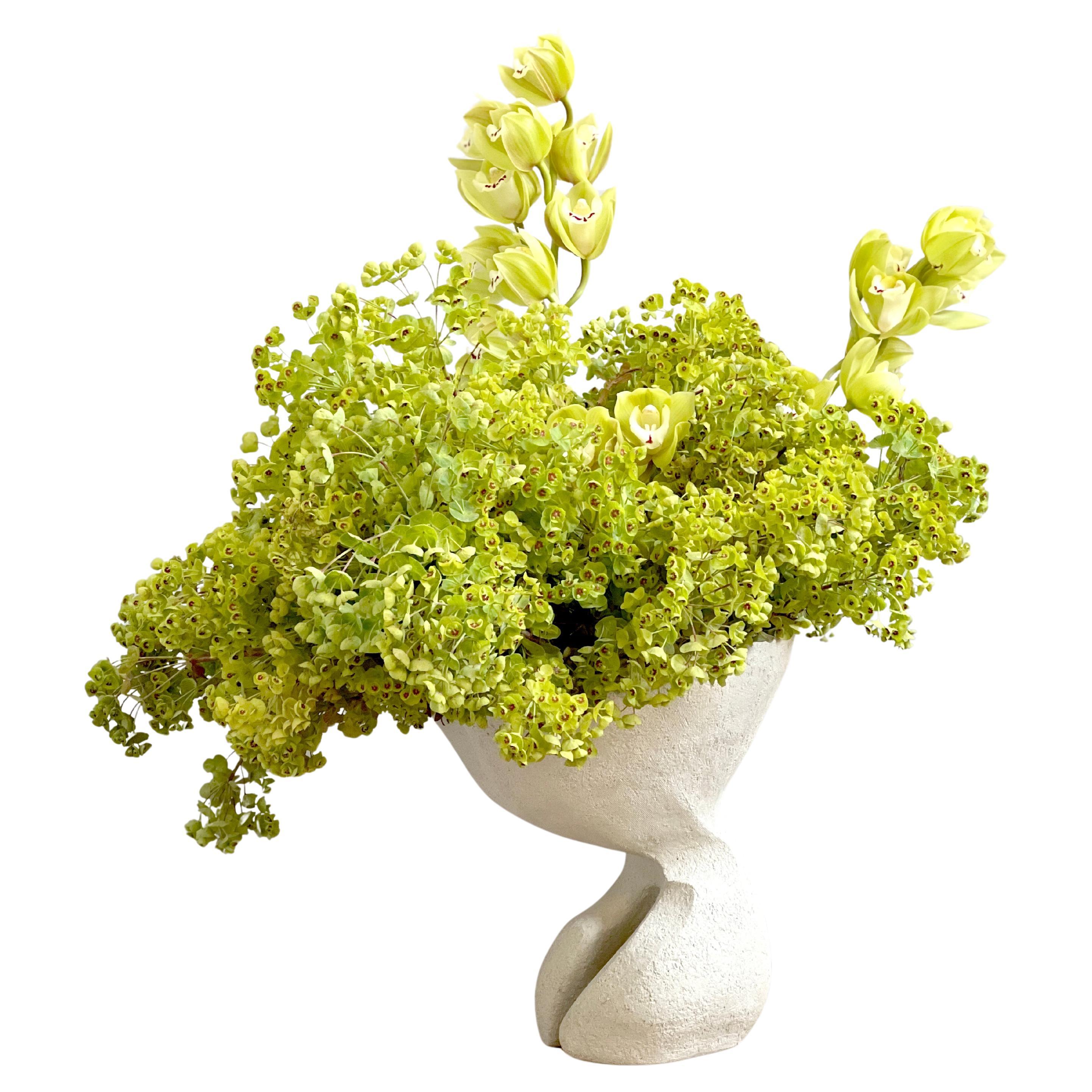 No.000812 Handcrafted Organic White Ceramic Sculptural Fruit Bowl- Lost Quarry