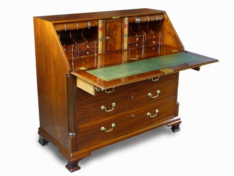 Bureau Desk 18th Century Georgian With Secret Compartments Cuban