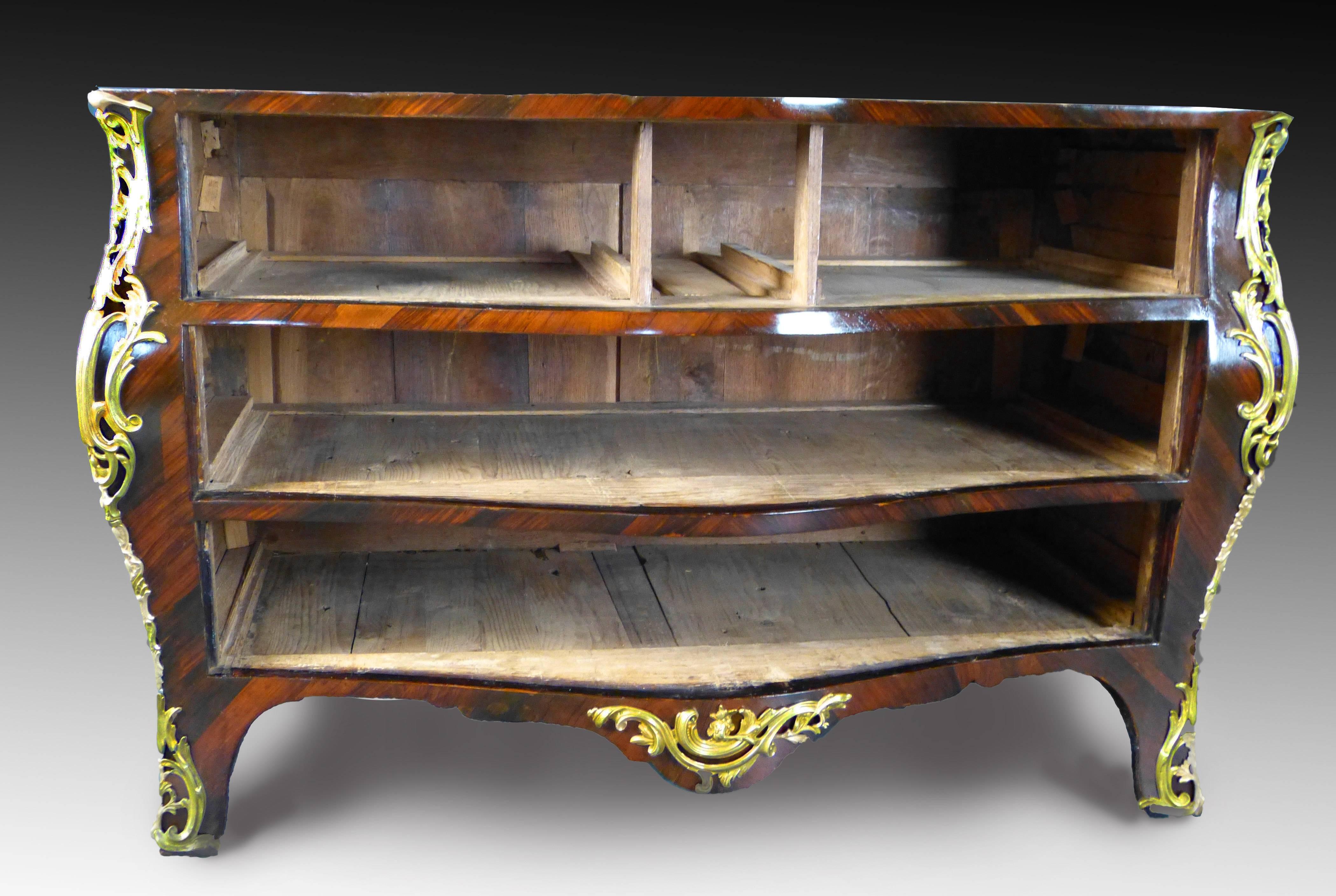 Commode Louis XV  Period Stamped of J Lebas, Master in 1756  1