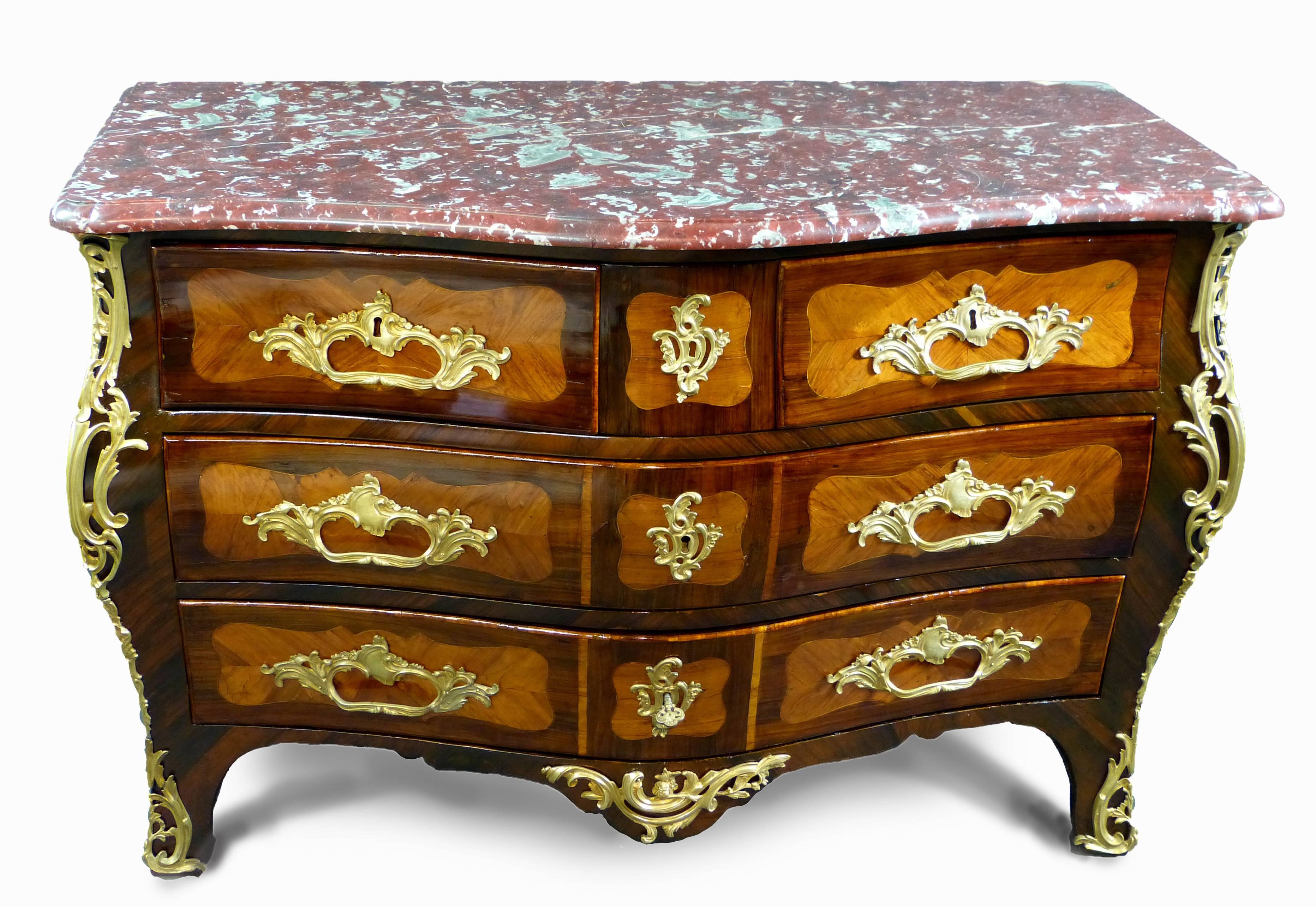 French Commode Louis XV  Period Stamped of J Lebas, Master in 1756 