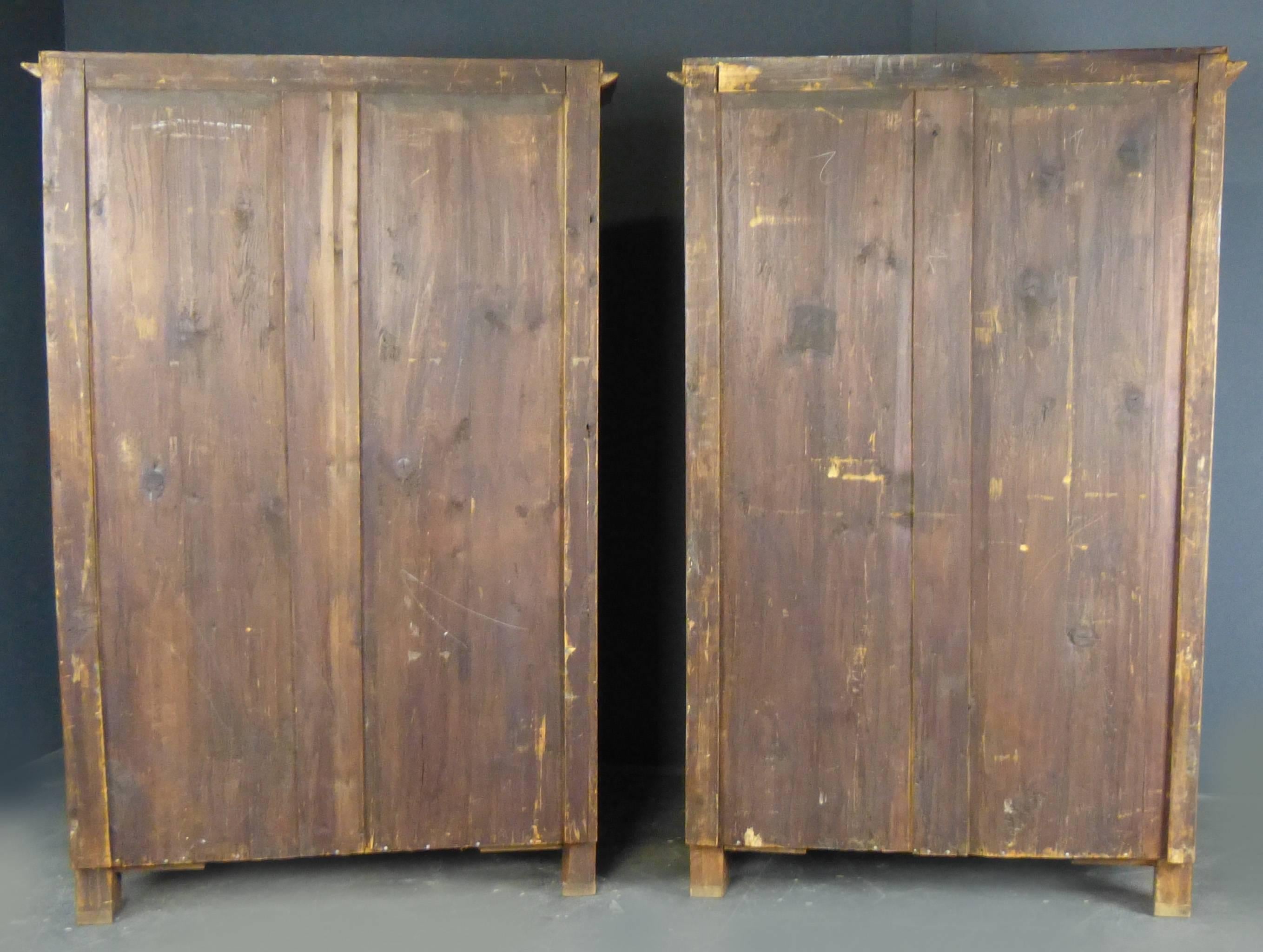 Pair Biedermeier Bookcases 19th Century German Display Cabinets  2