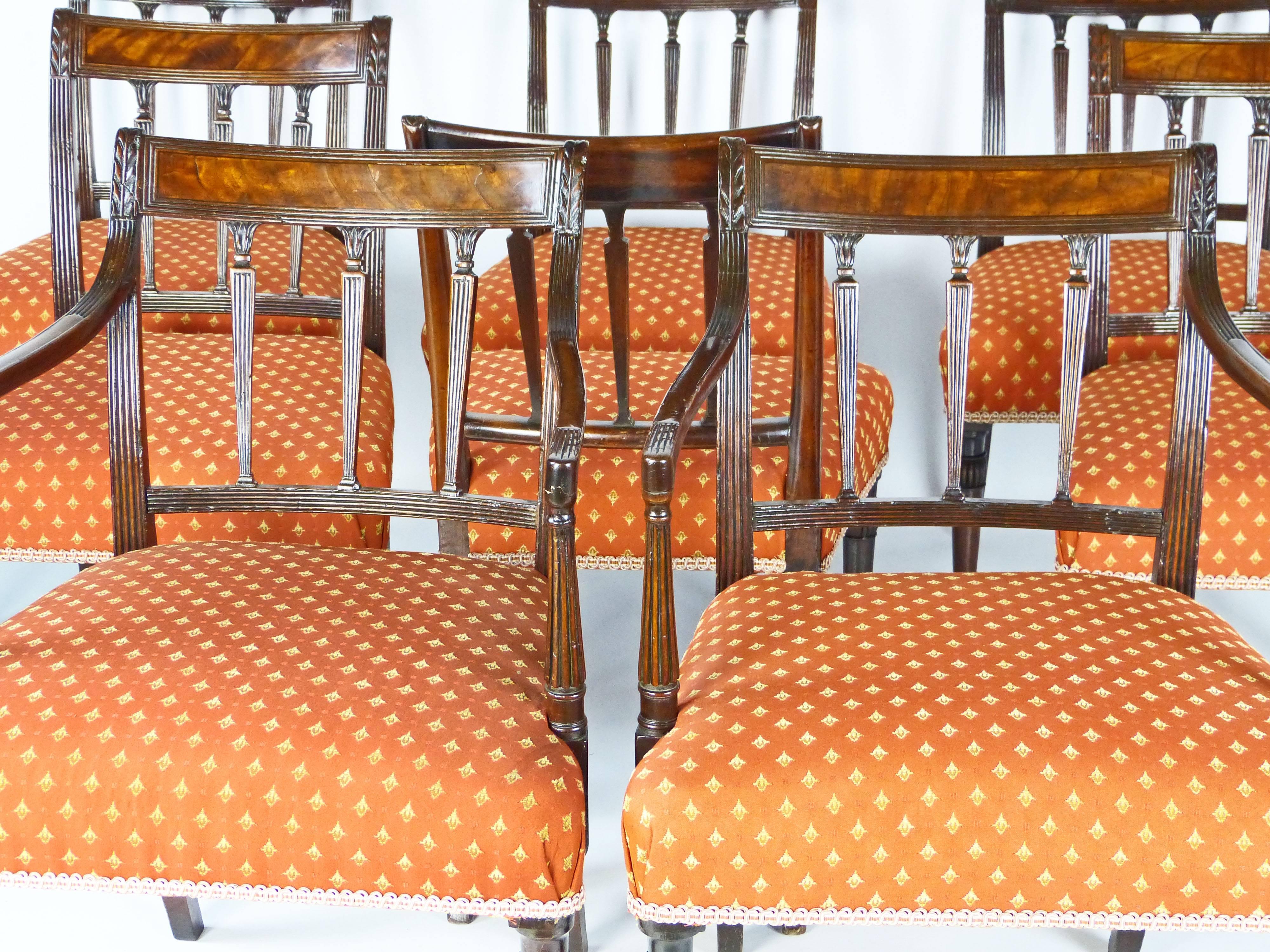 Sheraton 8 Dining Chair Set George III Period - Cuban Mahogany - RETIREMENT SALE